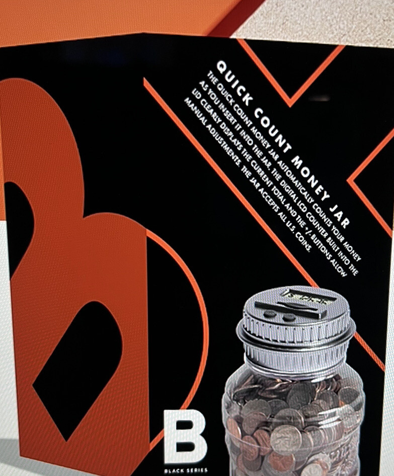 Black Series Brand Digital Counting Money Jar NEW