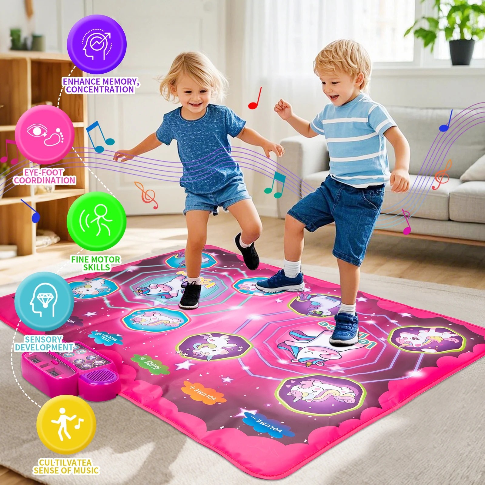 Kids Electronic Dance Mat with 9 Levels Educational Toys Double Players
