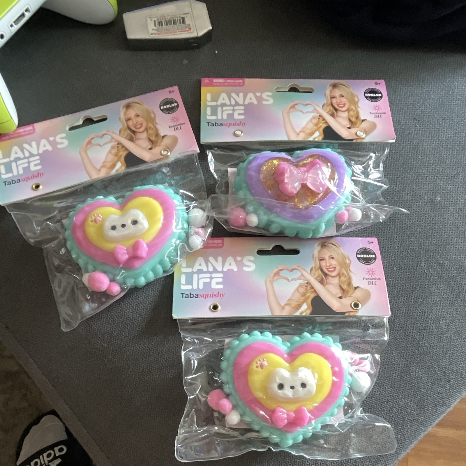 Lana’s Life Taba Heart Squishy Squeeze Toy, Multicolor Pink/Teal 3 Pack