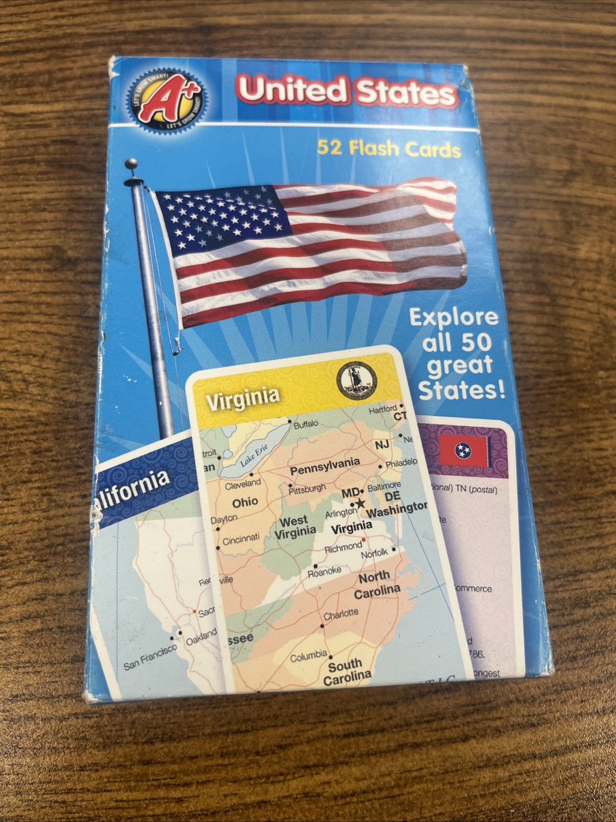 United States 52 Flash Cards Explore The States Map Capital Facts Homeschool