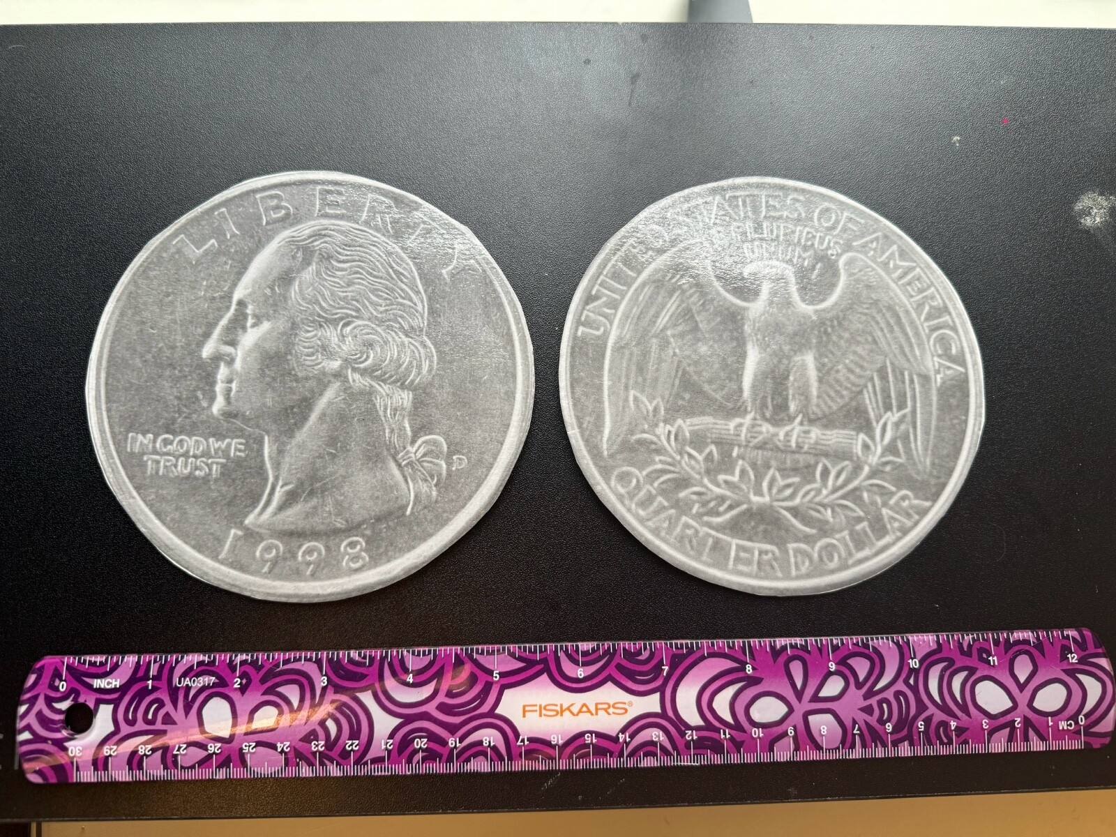 Plastic School Money; penny, nickel, dime, quarter, half-dollar, dollar coins