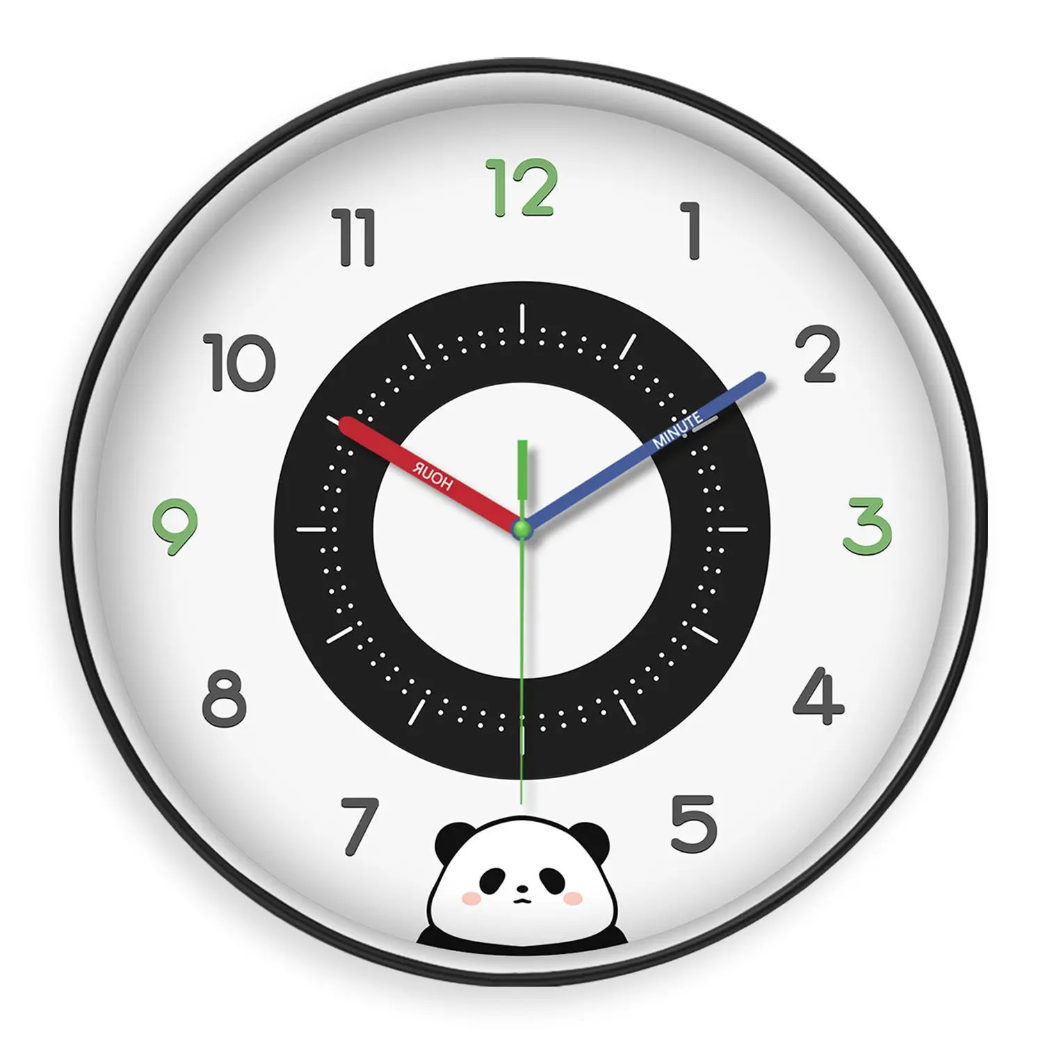Rainbow Silent Wall Clock Modern Quartz Educational Clock for Kids & Home |
