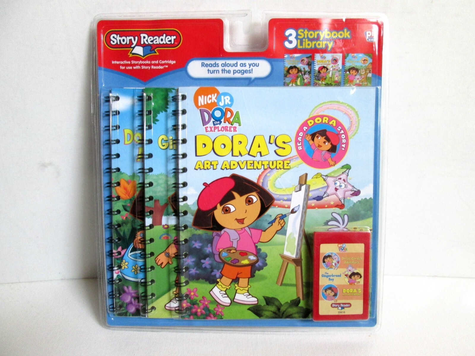 NEW PI Kids Story Reader 3 Storybooks Dora The Explorer Nick Jr Art Garden