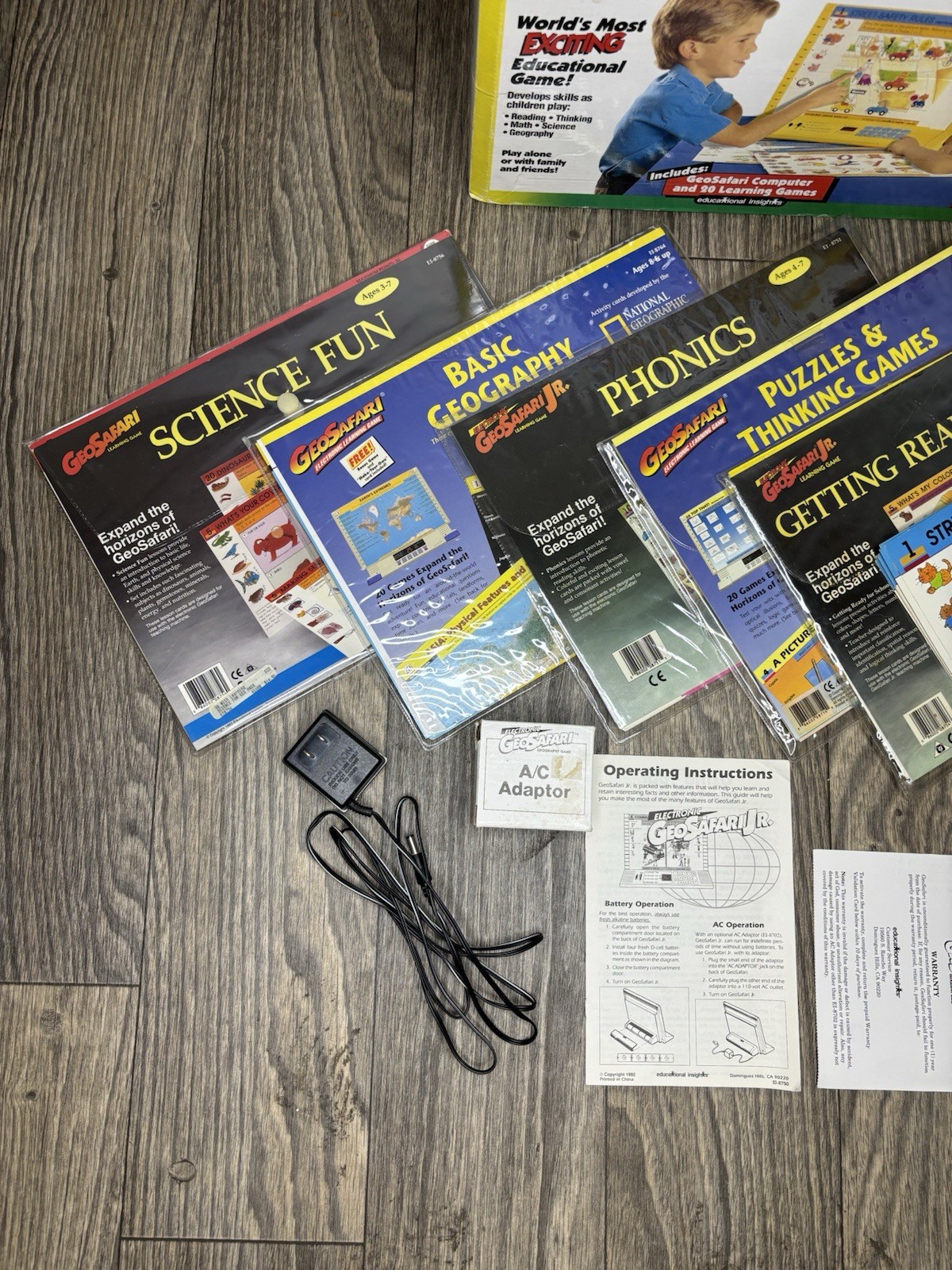 Vintage GeoSafari Jr EI-8855 Electronic Learning Game Unit And Cards Tested