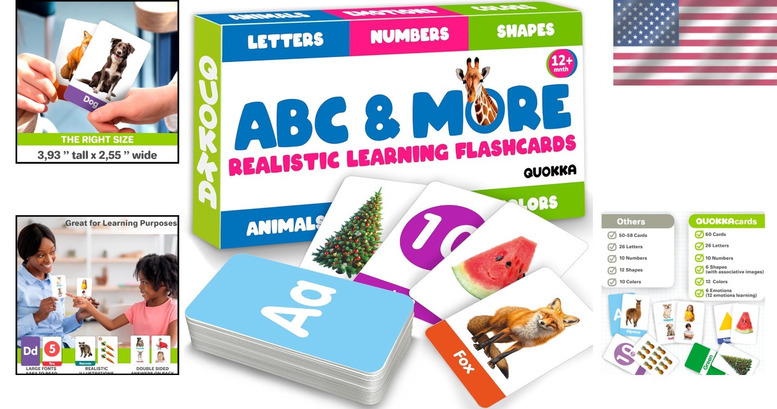 Interactive ABC Learning Flash Cards for Toddlers 2-4 – 60 Fun & Durable Cards