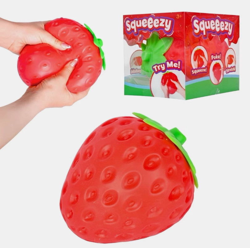 Sunny Days Jumbo Squeezy Strawberry Squishy Toy Stress Relief Sensory Fun