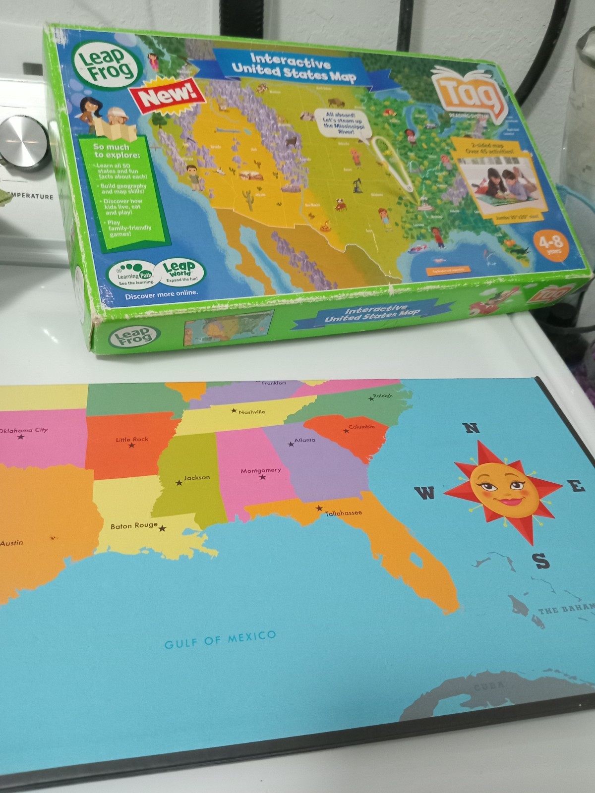 LeapFrog Tag Reading System Bundle- 2 Pens-Case- 4 Books – Map-cables-car Charge