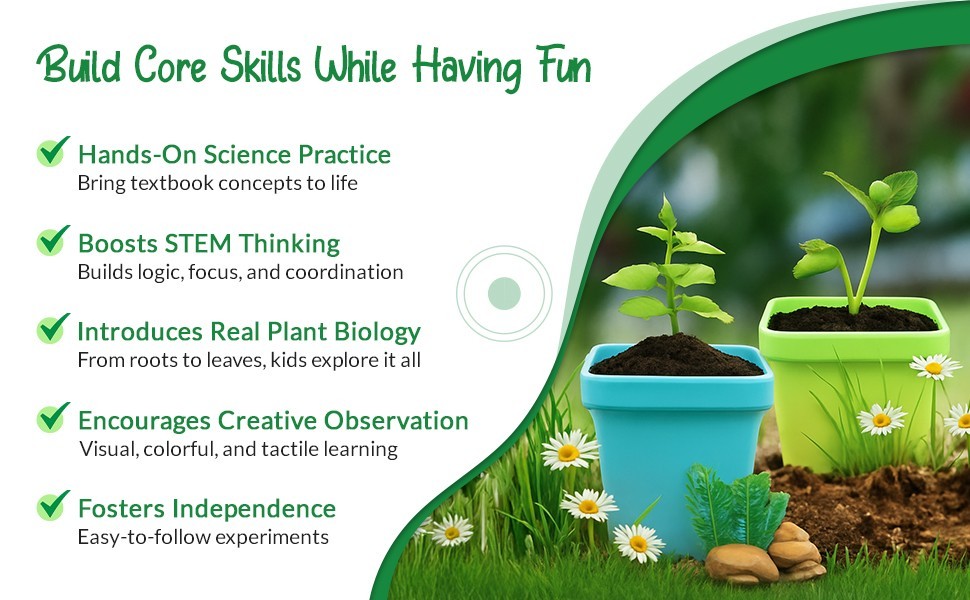 Plant Science Kit for Kids Ages 8-12 | STEM Educational Gift with 19 Experiments