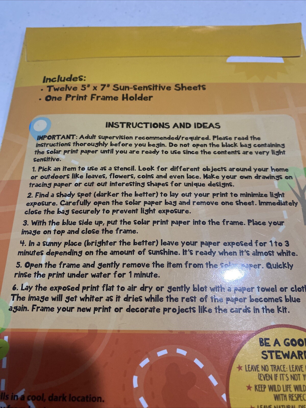 Toysmith Outdoor Discovery, Solar Print Paper, Refill for Kit 12 Sheets Total