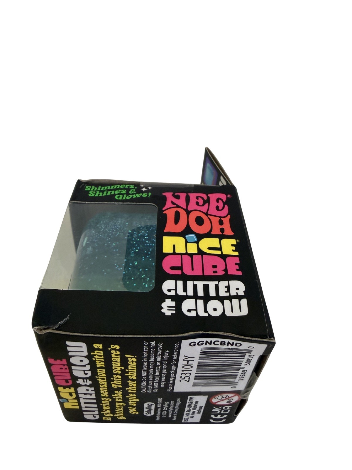 Needoh Nice Cube Glitter & Glow Factory Sealed In Box-BLUE