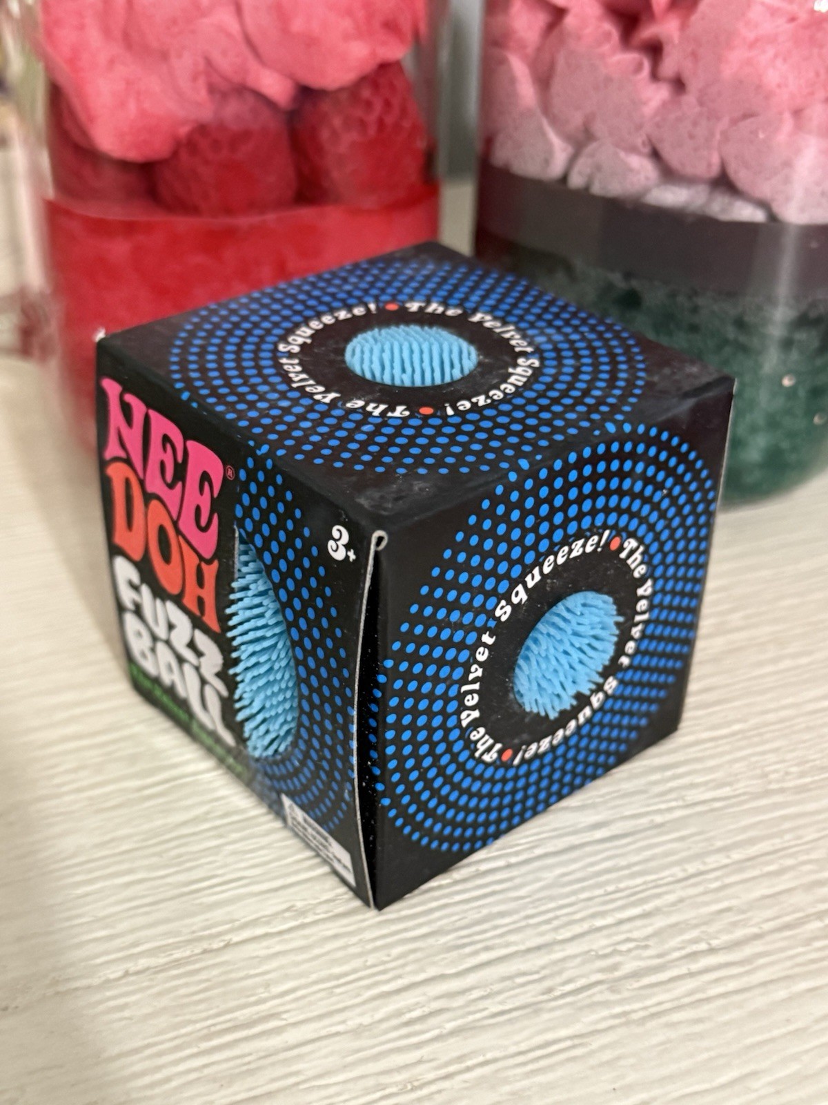 NEW Blue Needoh FUZZ BALL Nee Doh Squishy Fuzzball AUTHENTIC US Squeeze Squish