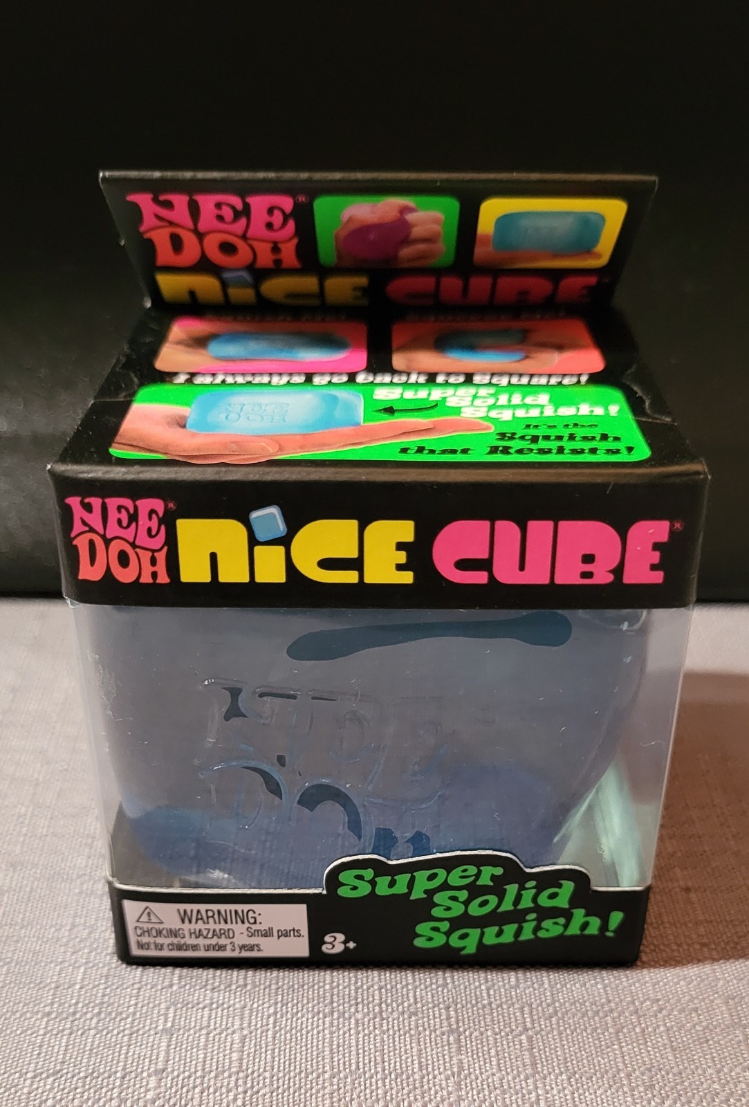 NeeDoh Nice Cube Super Solid Squish Tactile Squeeze Toy, Blue/Pink