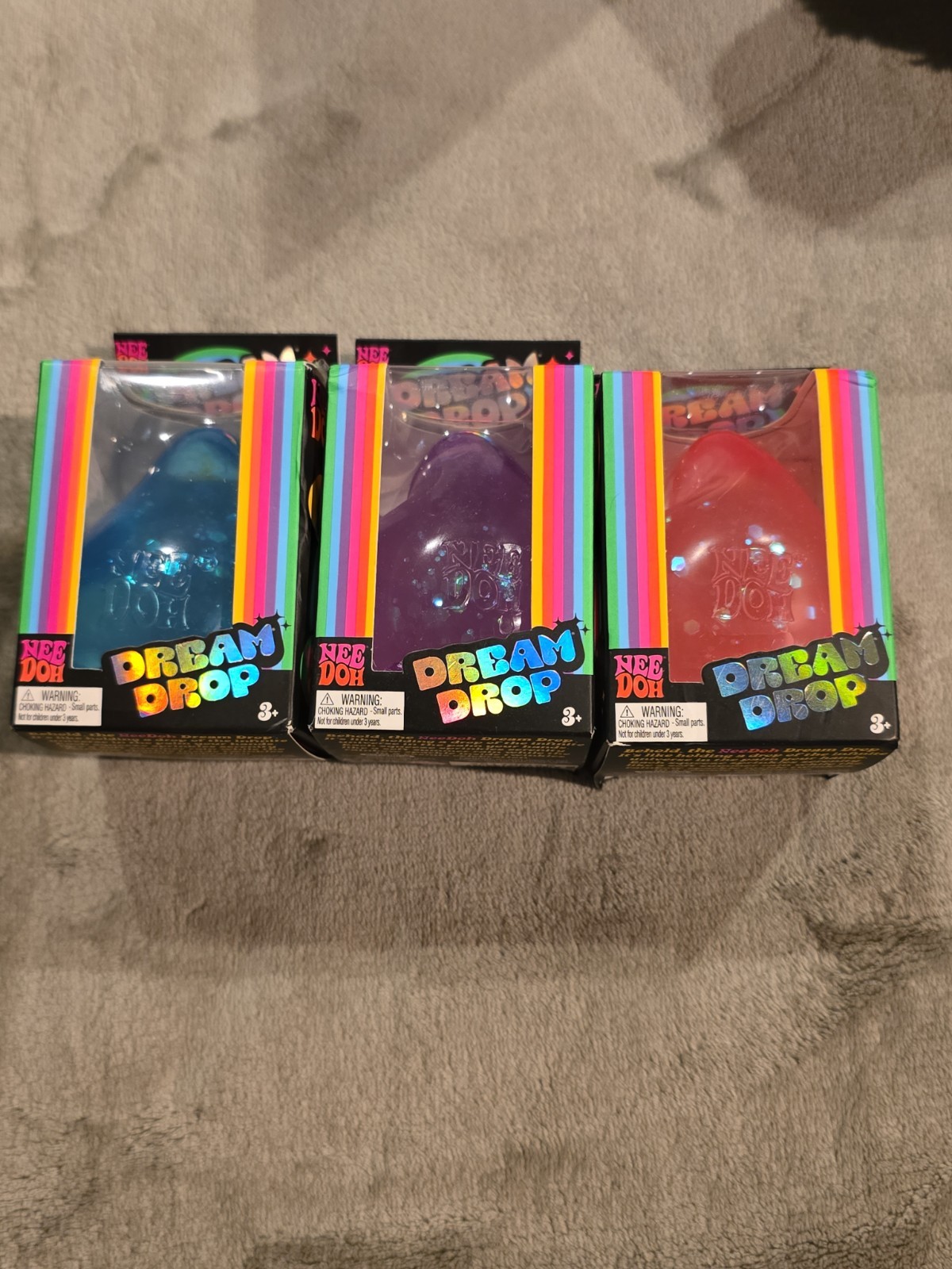 💧 NeeDoh Dream Drop – Lot of 3 (Blue, Pink, & Purple) 💧