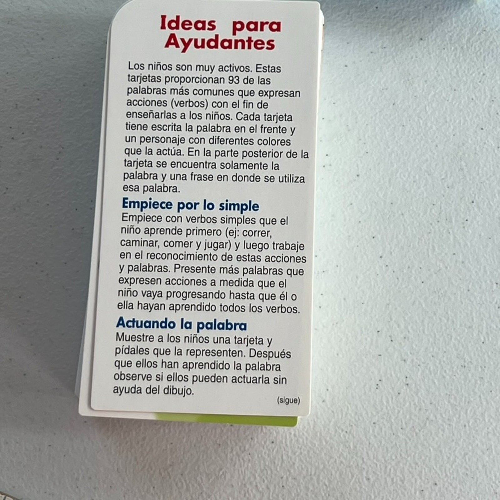 Trend Enterprises Verbos Skill Drill Flash Cards