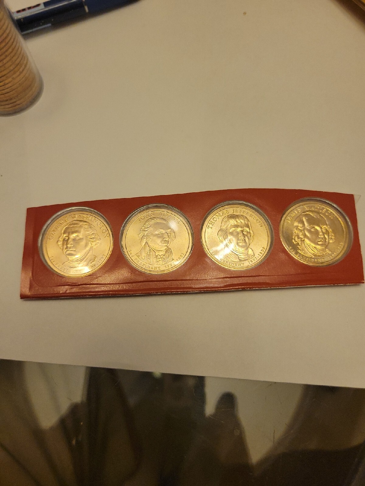 Four Presidents “Golden” Dollars Collectible Official Coin President P & D