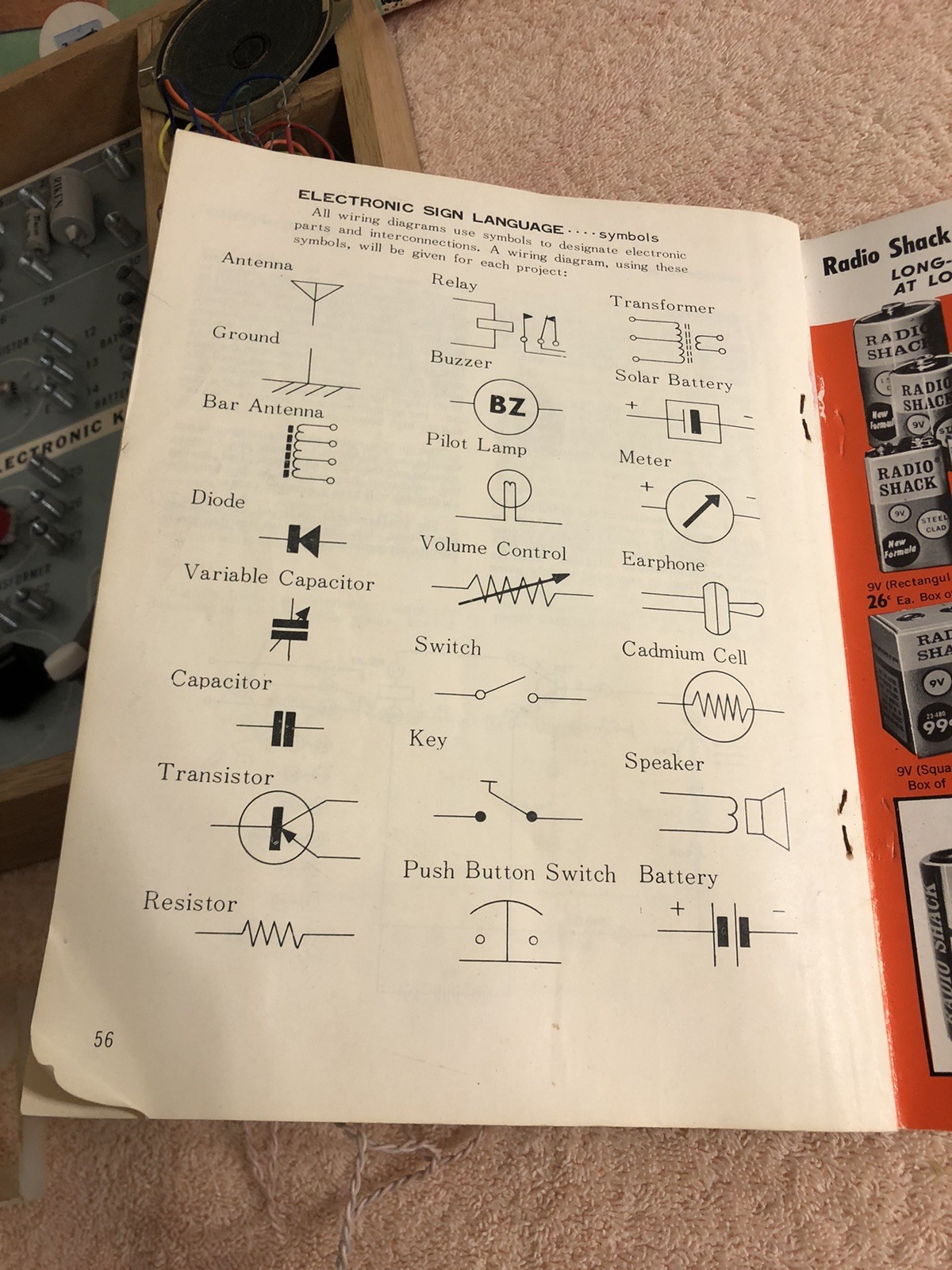 Vintage 1967 Radio Shack Science Fair Electronic Project Kit #201 Tested