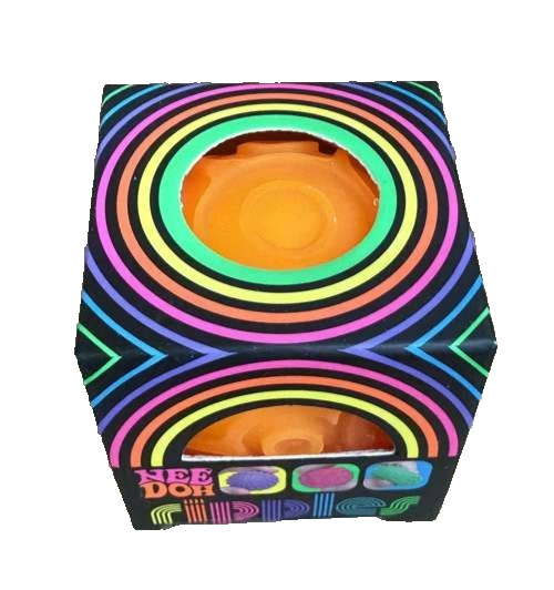 Needoh Teenie Single – Sensory Squeeze Toy – Mini Ripples- 1.25″ Wide – Orange