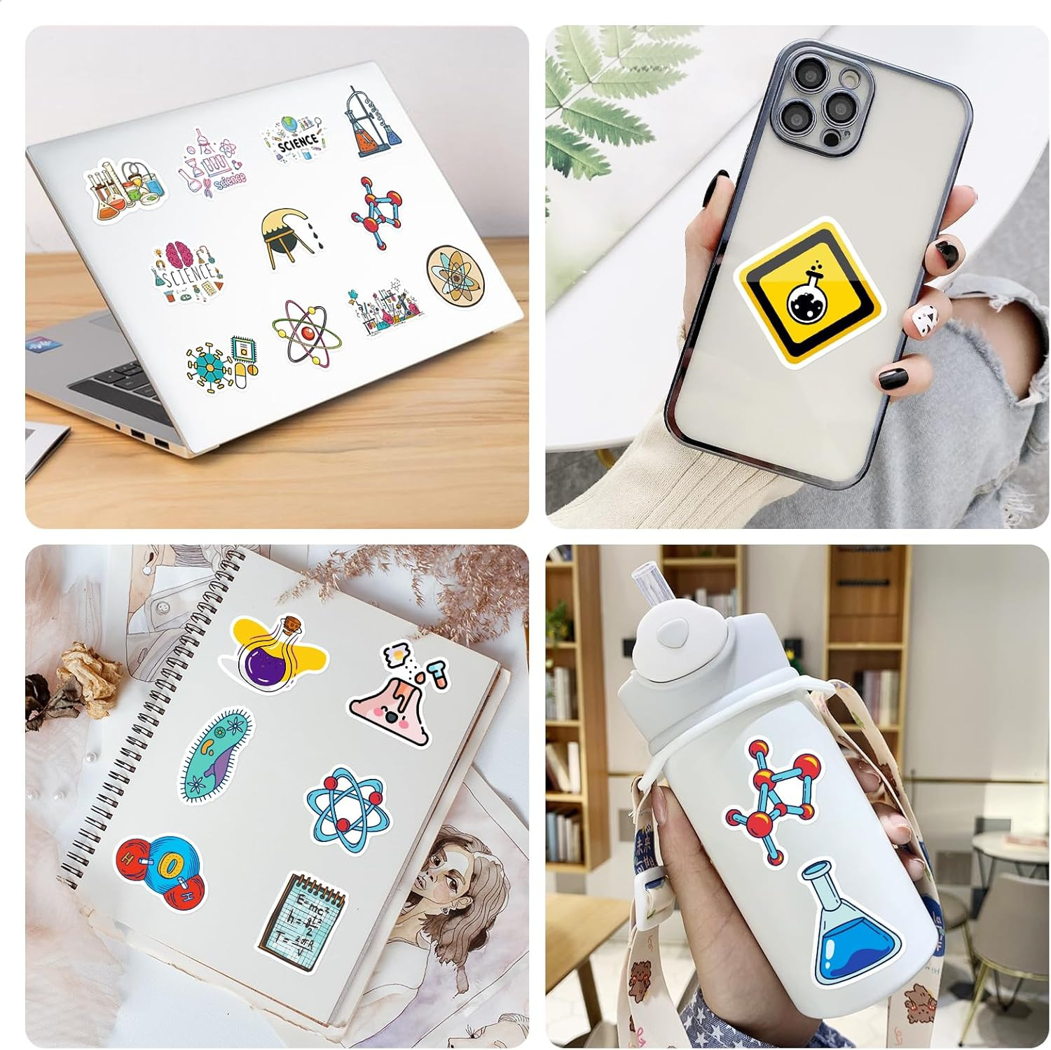 100 PCS Funny Science Laboratory Stickers for Kids Teens Adults, Physics Biology