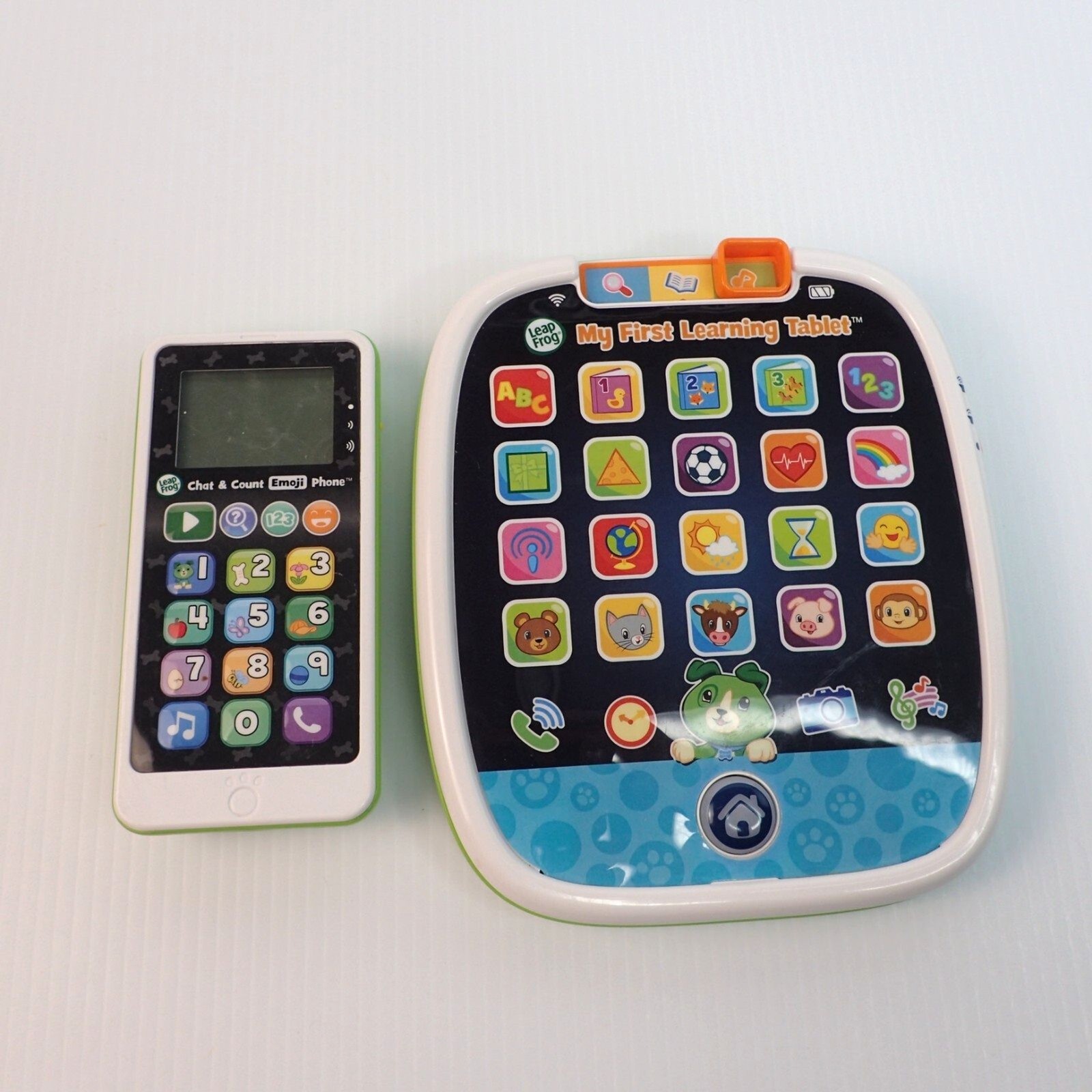 LeapFrog My First Learning Tablet & Chat & Count Emoji Phone Toy Lot of 2
