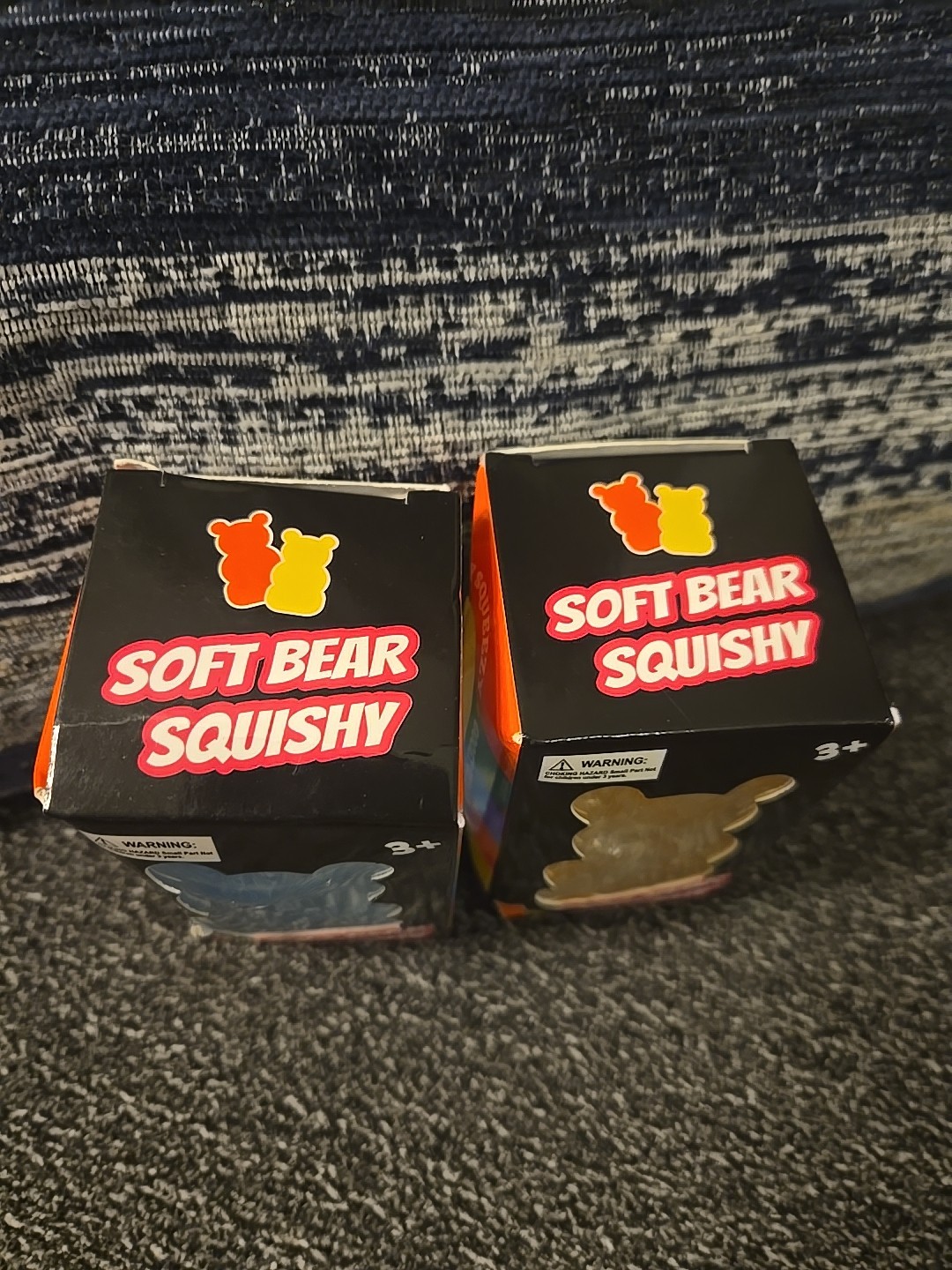 Lot of 2 Soft Squishy Bears, Yellow & Blue, BNIB