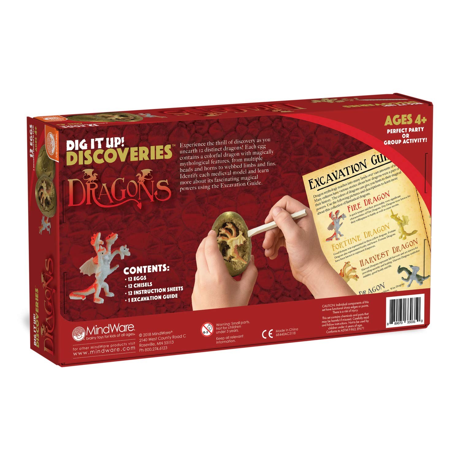 12 Dragon Eggs Dig Kit Educational Excavation Toy for Kids Ages 4 and Up