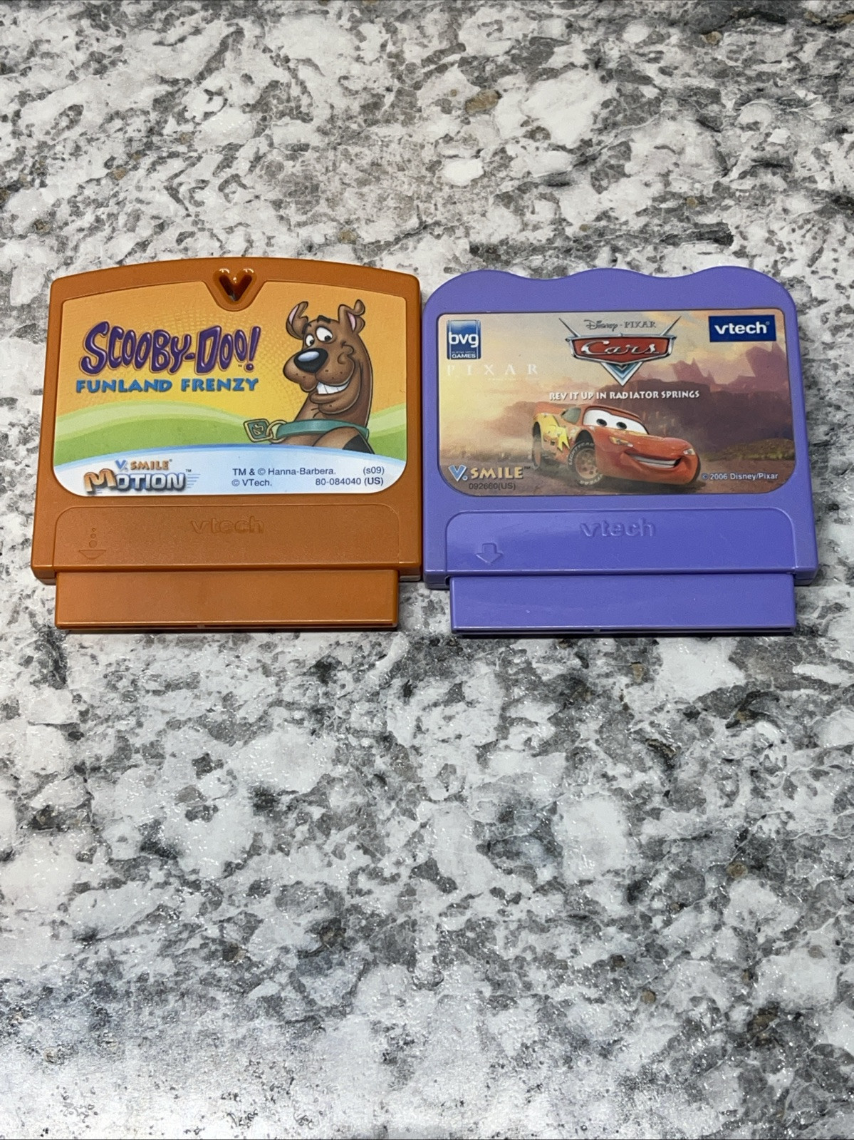 Vtech V.Smile Cars, Shrek, SCOOBY DOO &FUNLAND FRENZY Lot Of 4 Cartridges Only