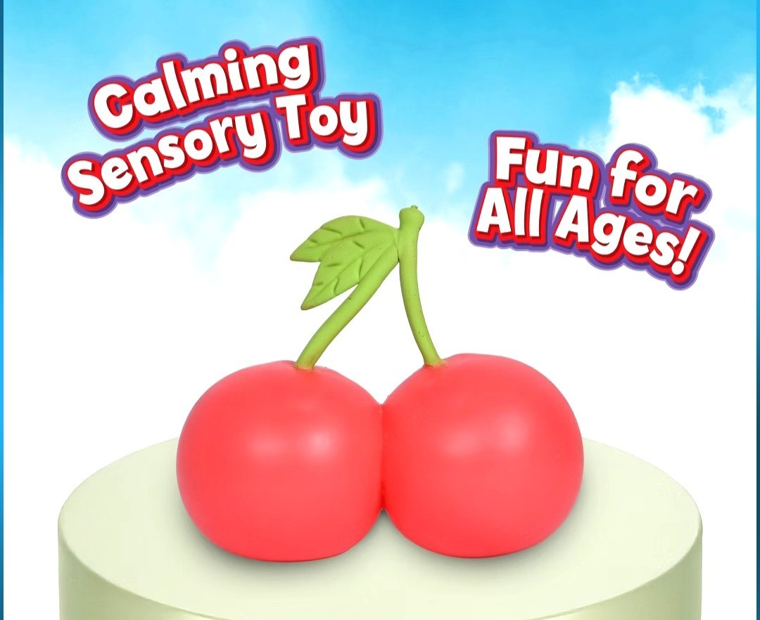 NEW Squishy Sunny Days Toymendous Cherries 5.5 Inch Squeezy Cherry Rare Viral 🍒