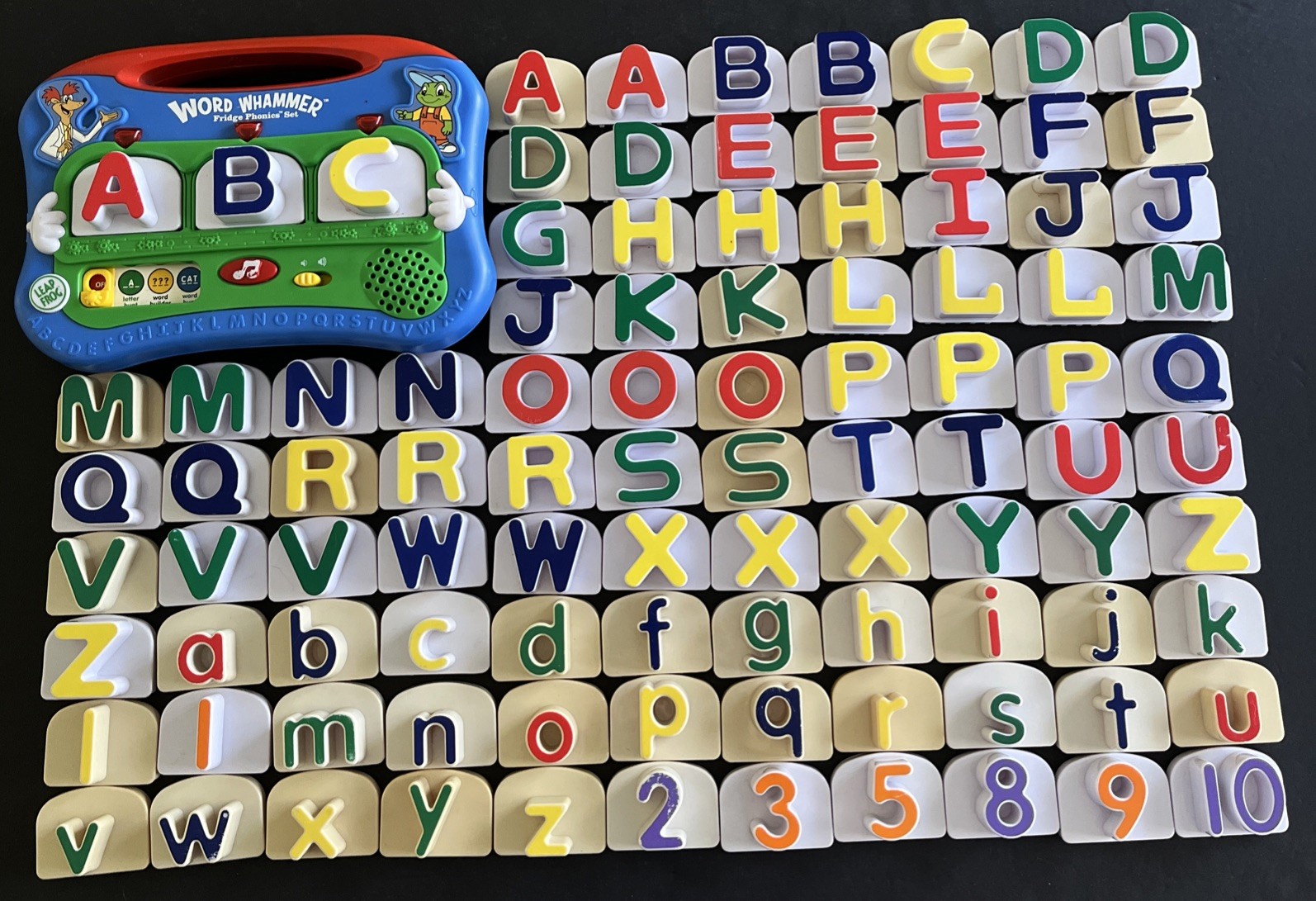 Leap Frog WORD WHAMMER Fridge Magnet Phonics Set Alphabet 91 Letters 6 Numbers