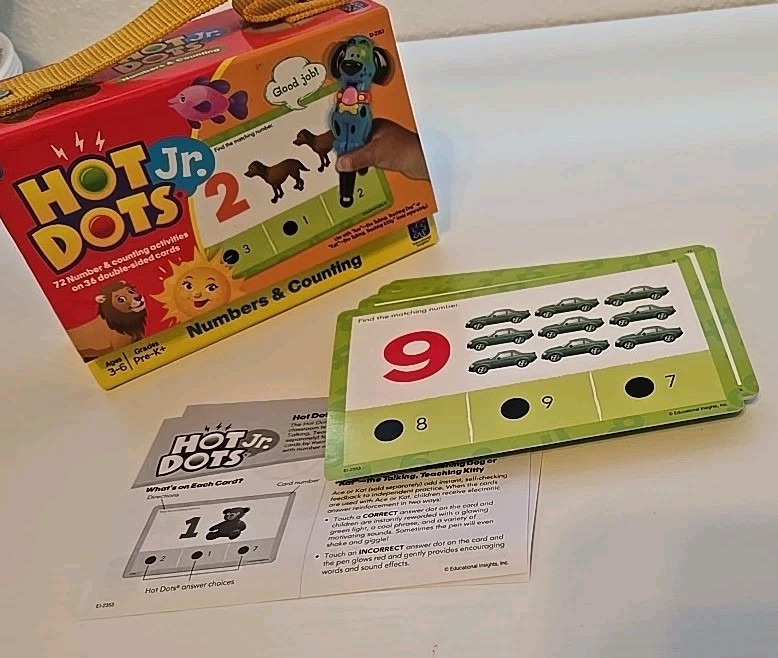 Educational Insights Hot dots Jr Lot Complete. Pre-K Math Shapes Phonics Colors