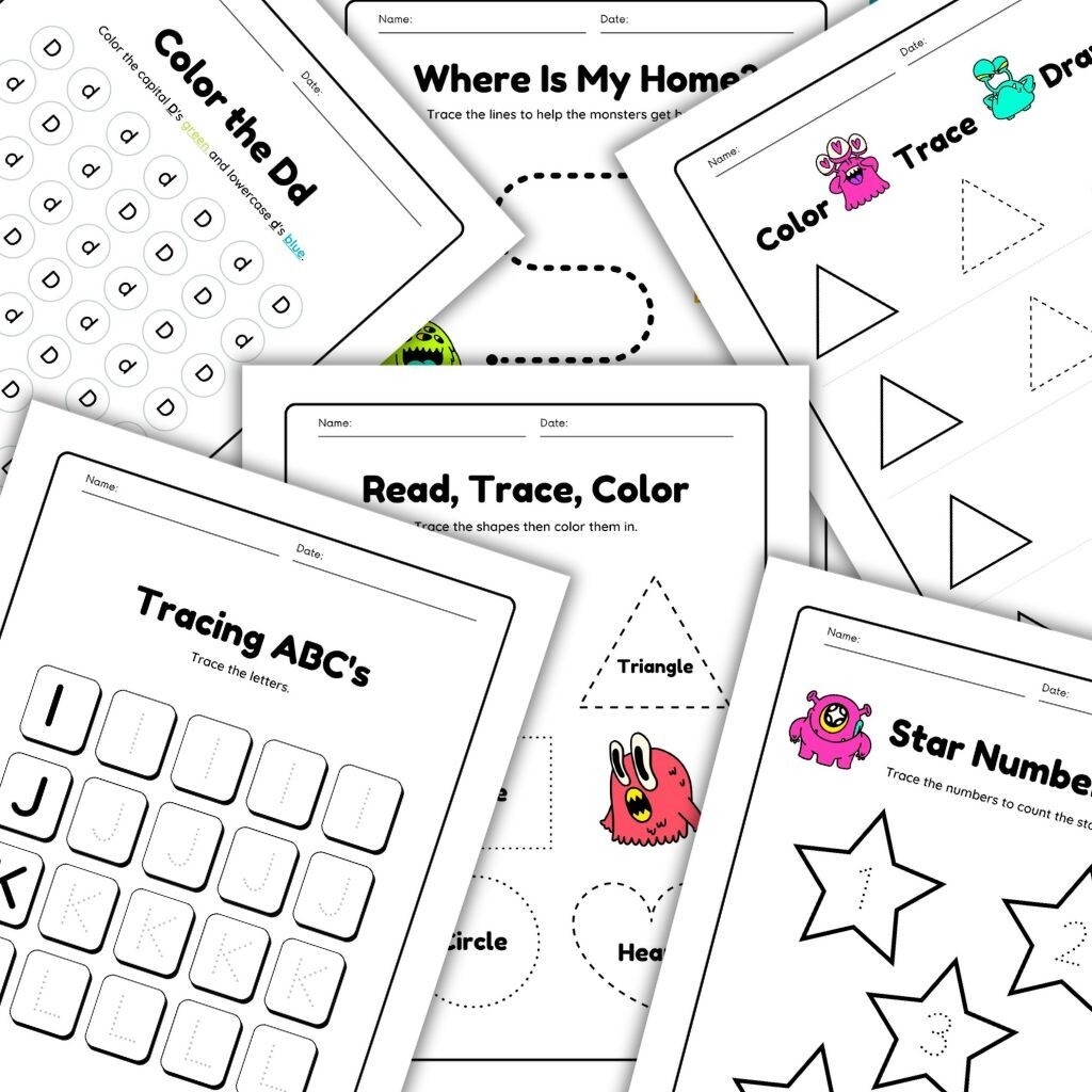 Kids Monsters Printable Activity Book | Learning Activity worksheets