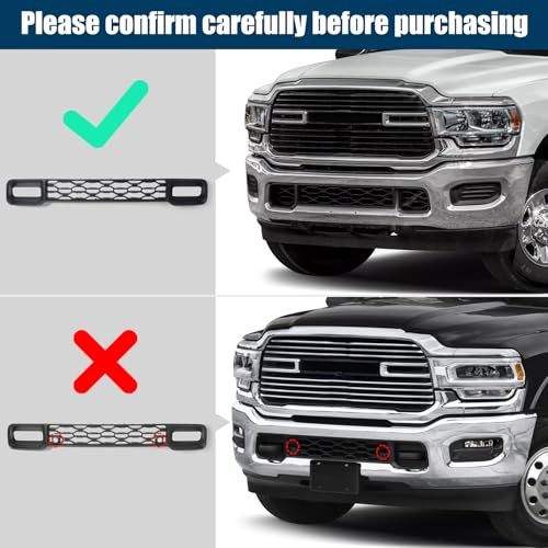 Front Lower Grill Compatible with RAM 2500 3500 2019-2024 Bumper Grille