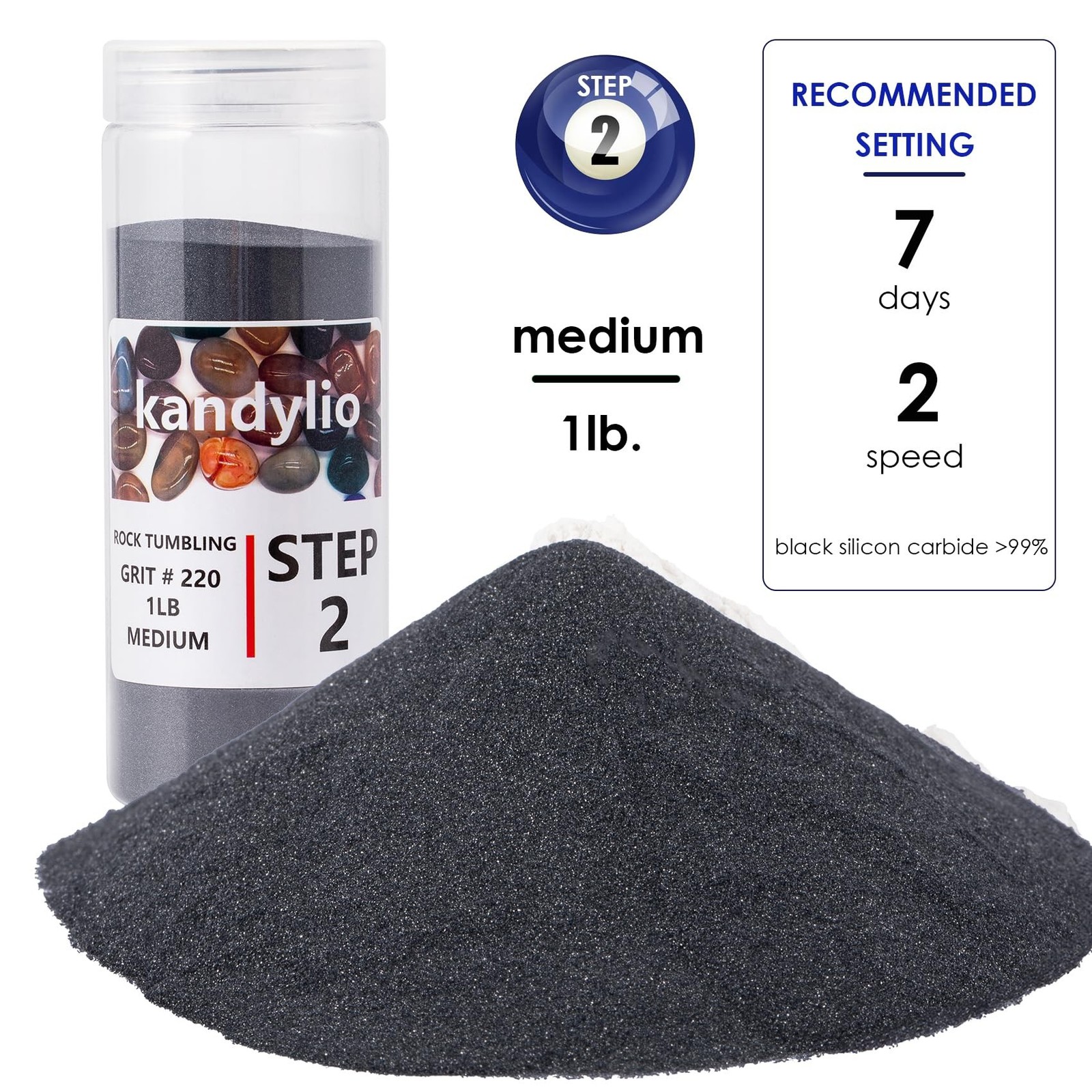 4 Pounds Rock Tumbler Grit Kit Polish Upto 30LBS Rocks Silicon Carbide & Alum…