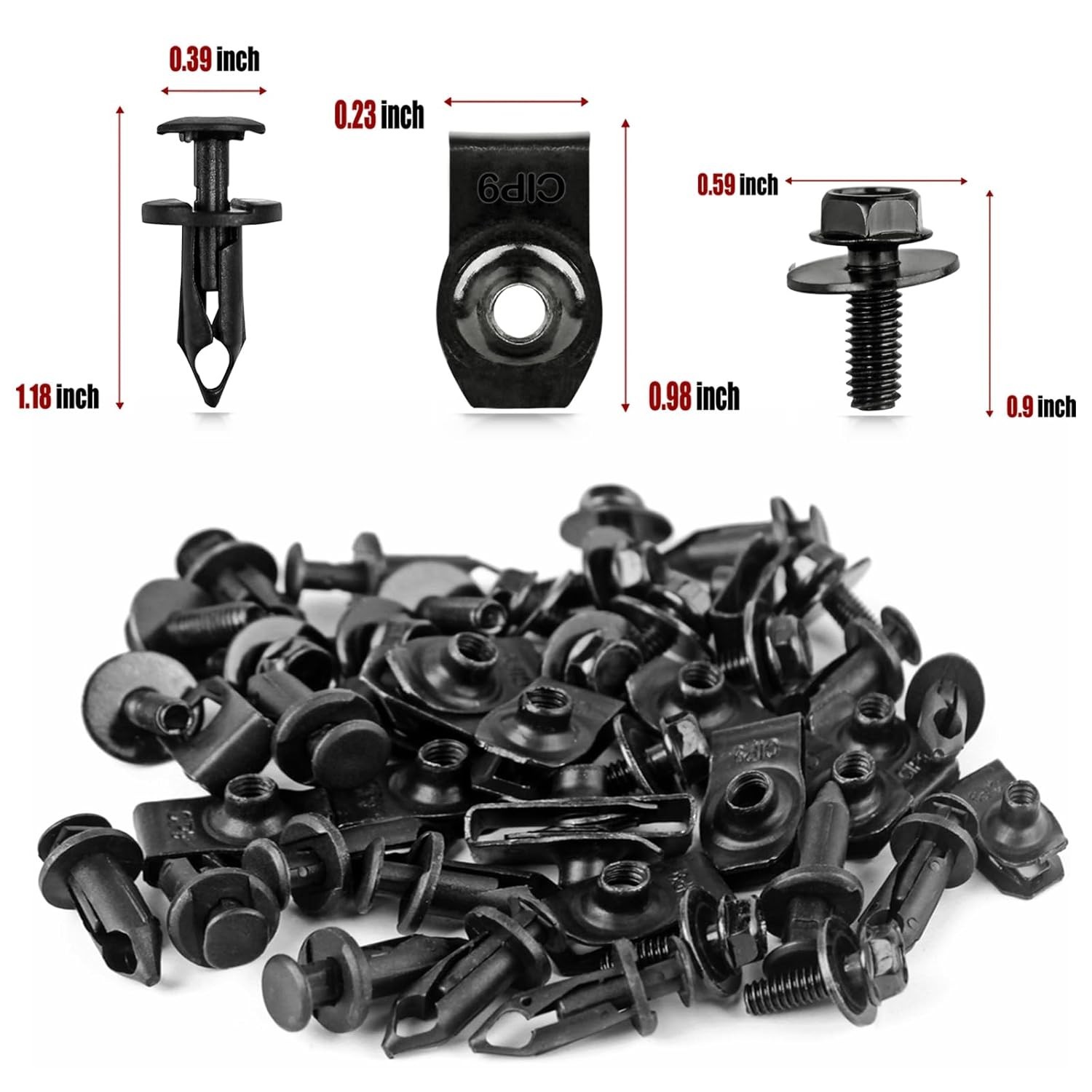45PCS Engine Splash Shield Bolts Clips Fasteners for Bumper Fender Liner