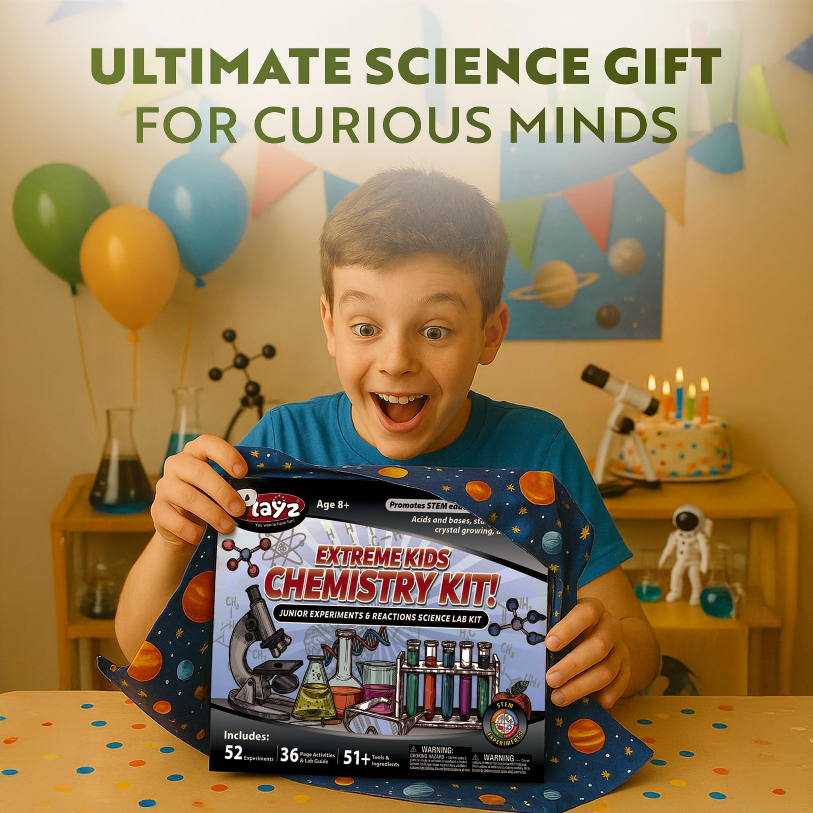 Playz Extreme Chemistry Set – 52 Unique Experiments, Science Kits for Kids Ag…