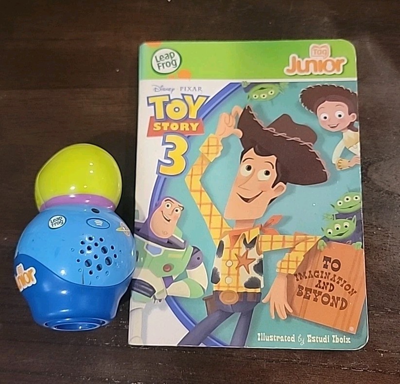 LeapFrog TOY STORY 3 Tag Junior Talking Reader Figure HTF & Toy Story 3 Book