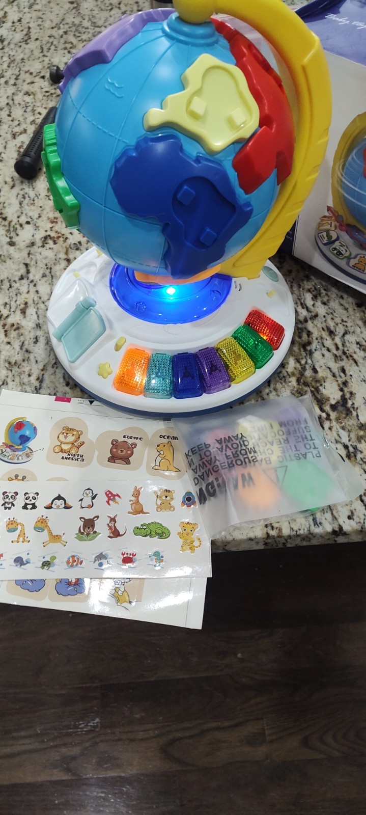 Intellectual Globe Toy-Colorful Piano Keys & Light Effect-Coordination Learning
