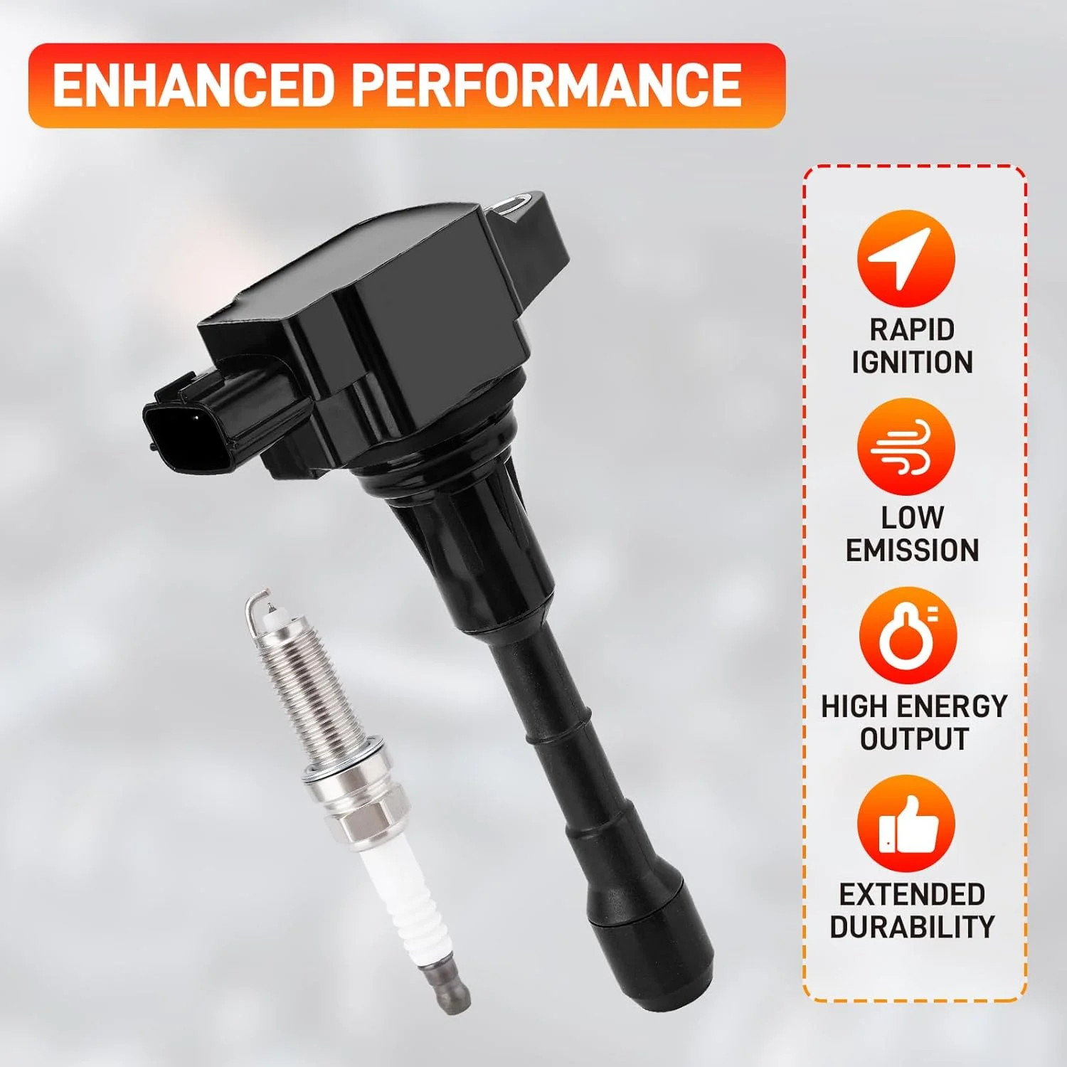 6PCS Ignition Coil & Iridium Spark Plug Packs Compatible with Nissan 2007-2020 A