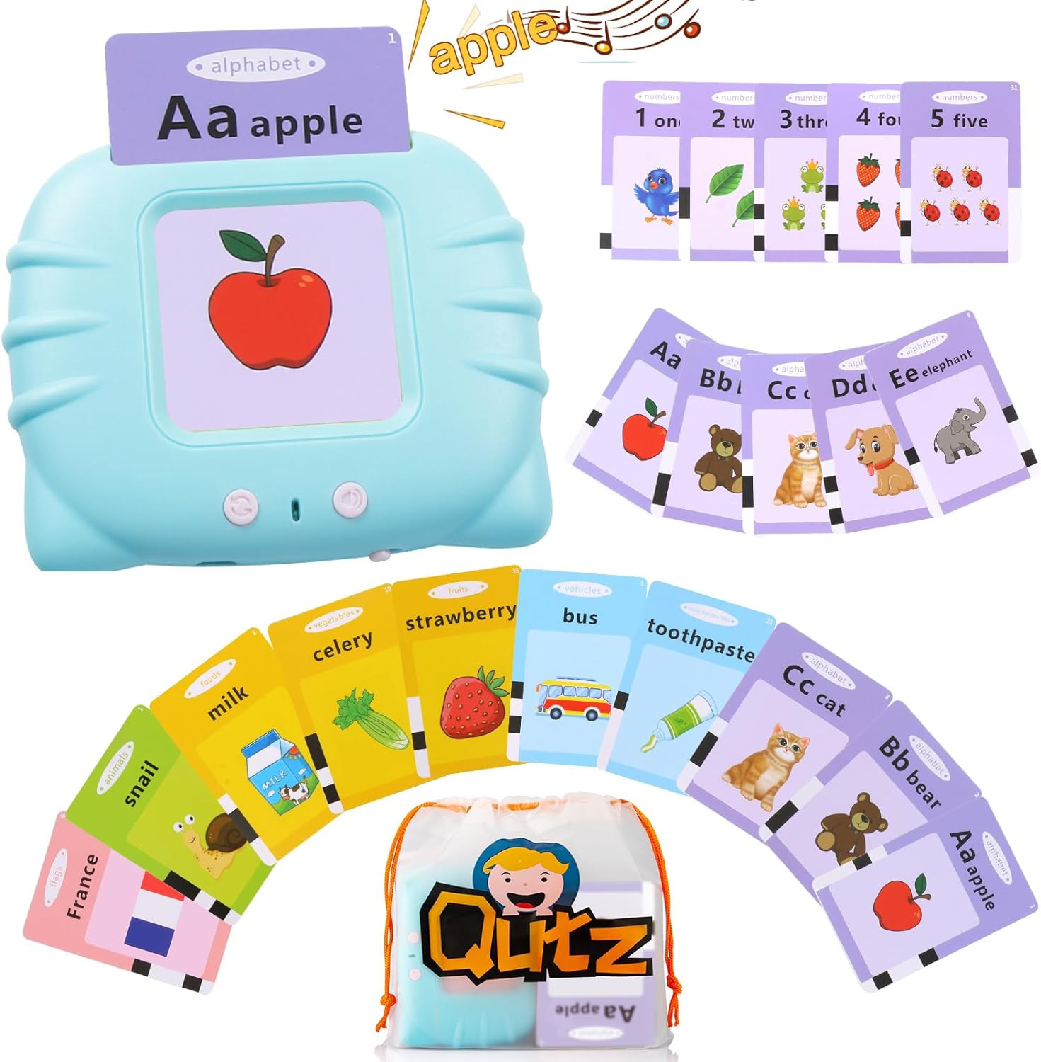 ABC Talking Flash Cards for Toddlers 2-4, Autism Toys, Speech Therapy Toys, Educ
