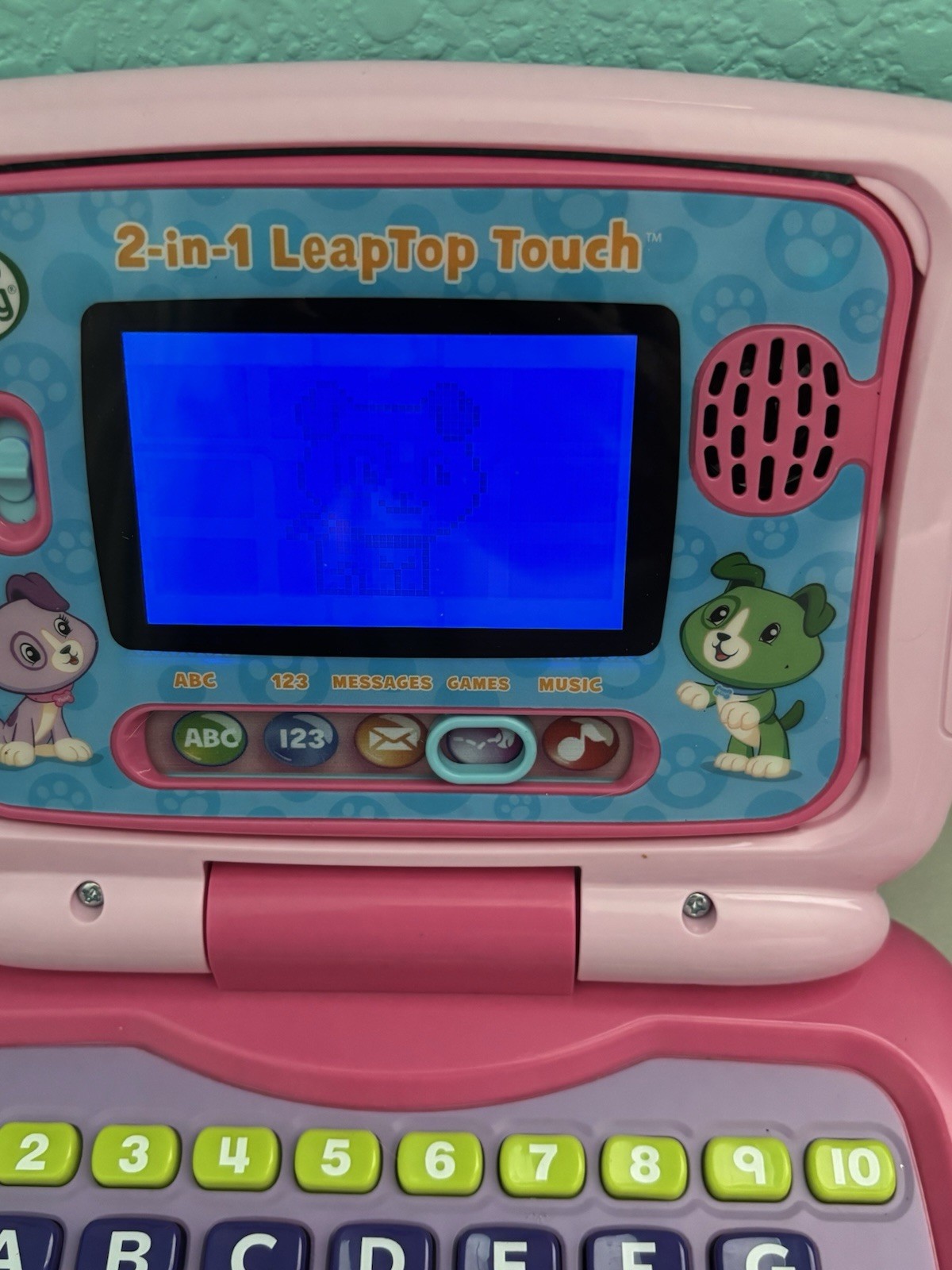 Leap Frog 2-in-1 LeapTop Touch Keyboard Learning Toy Pink Tested Works Preschool