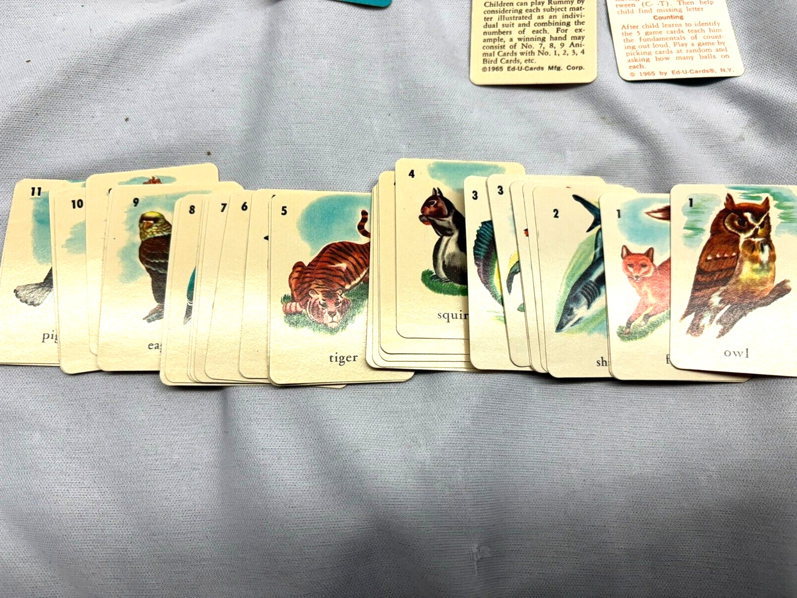 1987 ED-U-CARDS Complete Mini Flash Cards w/Letters & Numbers & Card Game