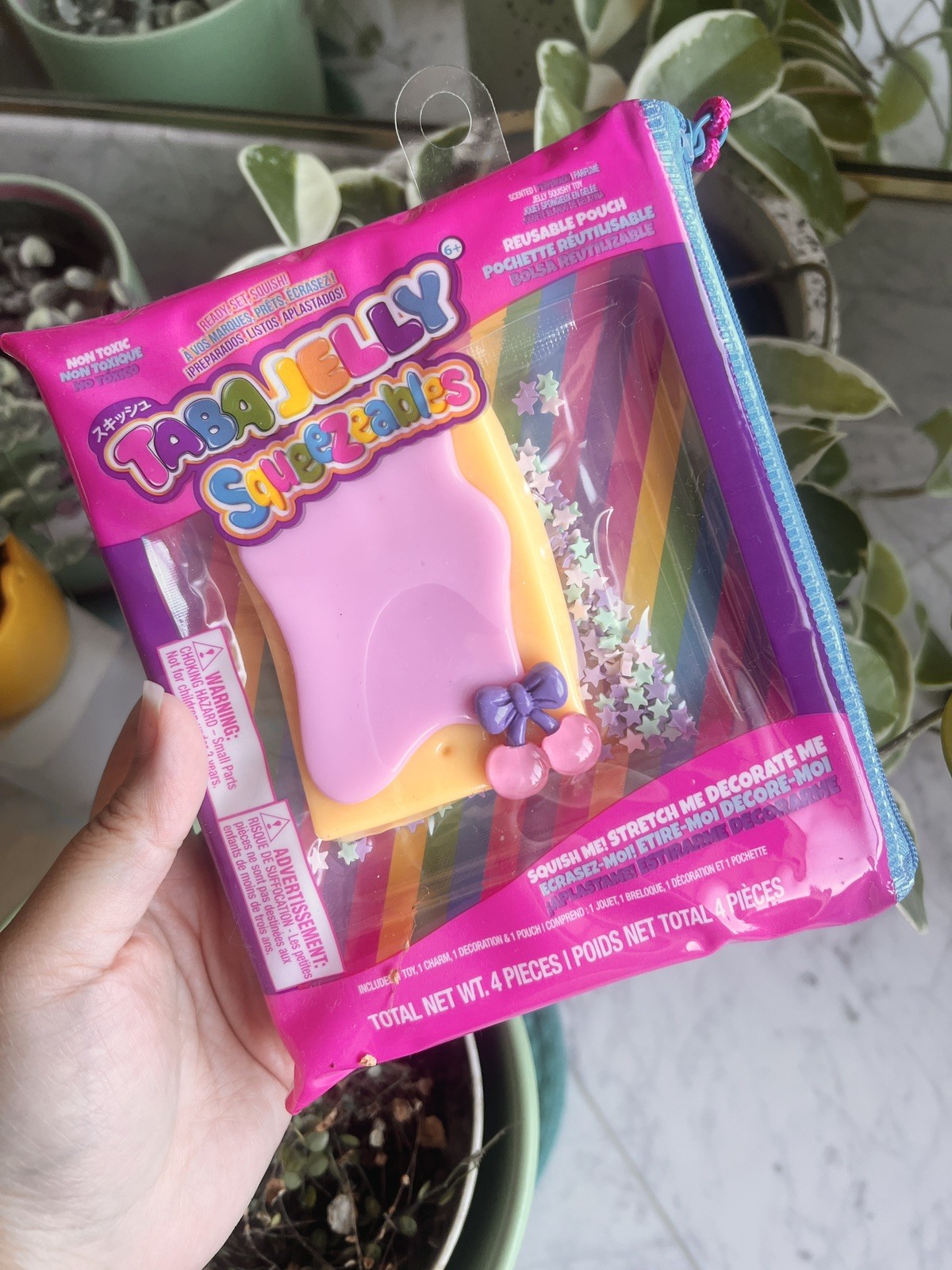 Taba Scented Pink Jelly Squishy Tart Toy DIY Decor Set Pouch 3″ x 2″ New
