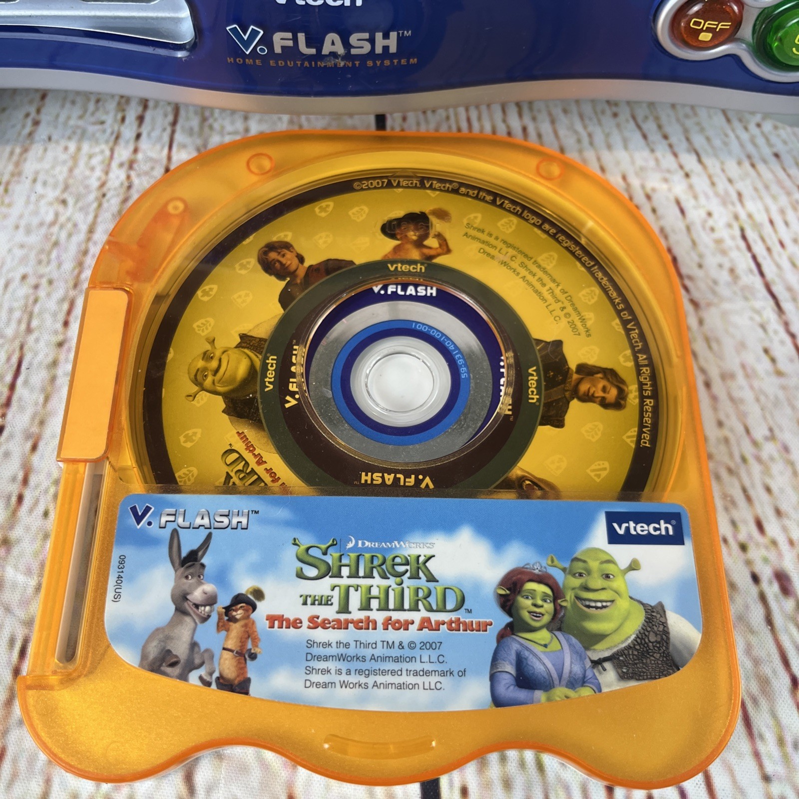 VTech V Flash Educational Console Bundle Controller Cables Shrek The Third Game