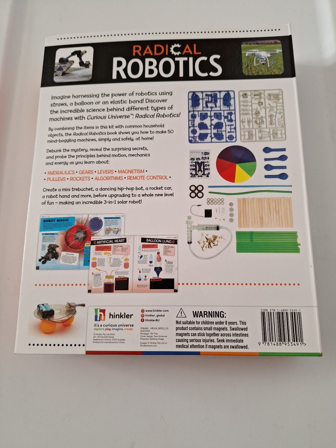 Remarkable Robotics Book & Science Kit 3 in 1 Robot 58 Pieces , 45+ Experiments