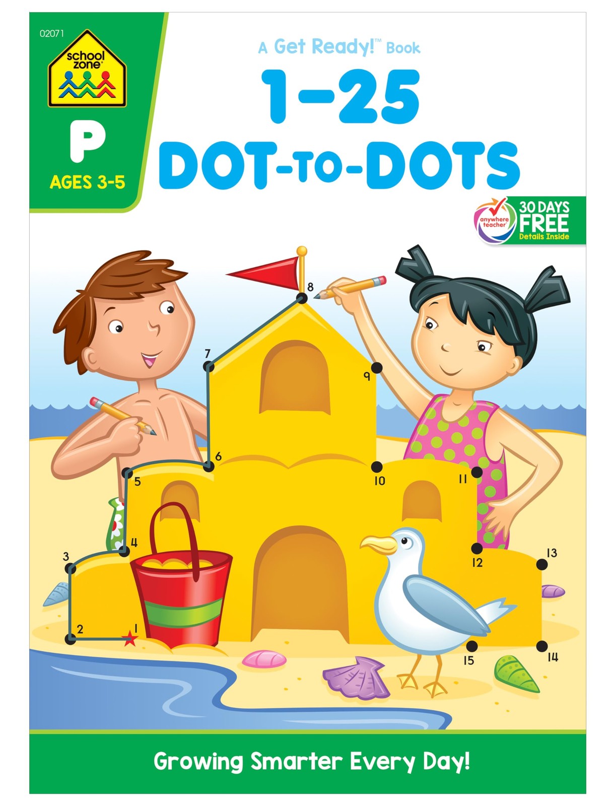 School Zone Numbers 1-25 Dot-to-Dots Workbook: 32 Pages, Preschool,…