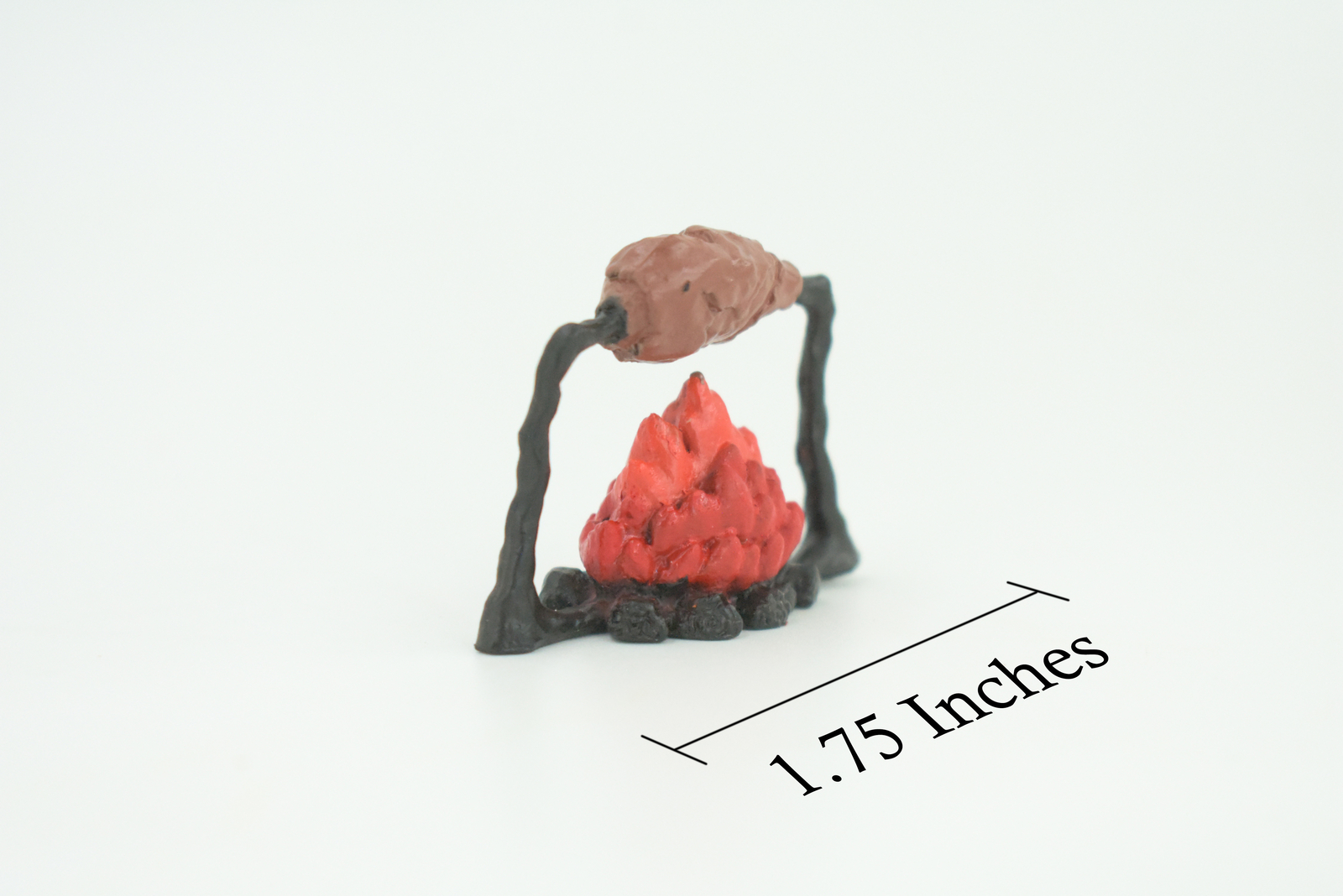 Toy Camp Fire Cooking Meat, Prehistoric Diorama Rubber 1 3/4 Inches F3143 B224