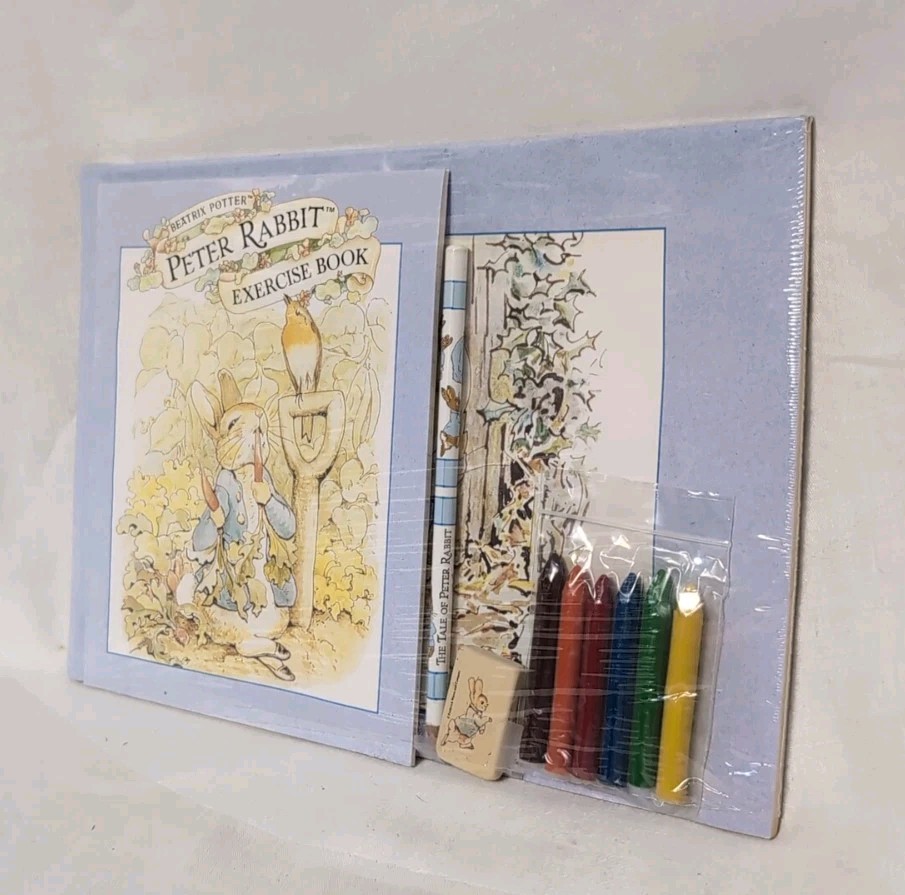 Peter Rabbit Writing Exercise Set With Tablet, Pencil, Eraser, And Book
