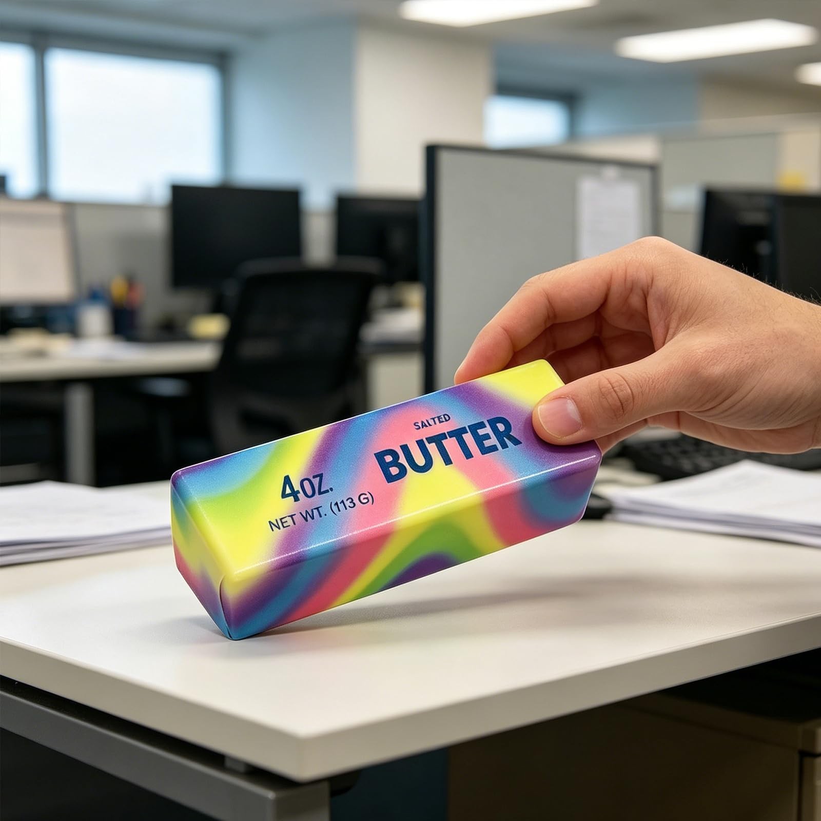 Butter Stick Fidget Toy, Slow Rebound Cute Squeeze Stress Iridescence
