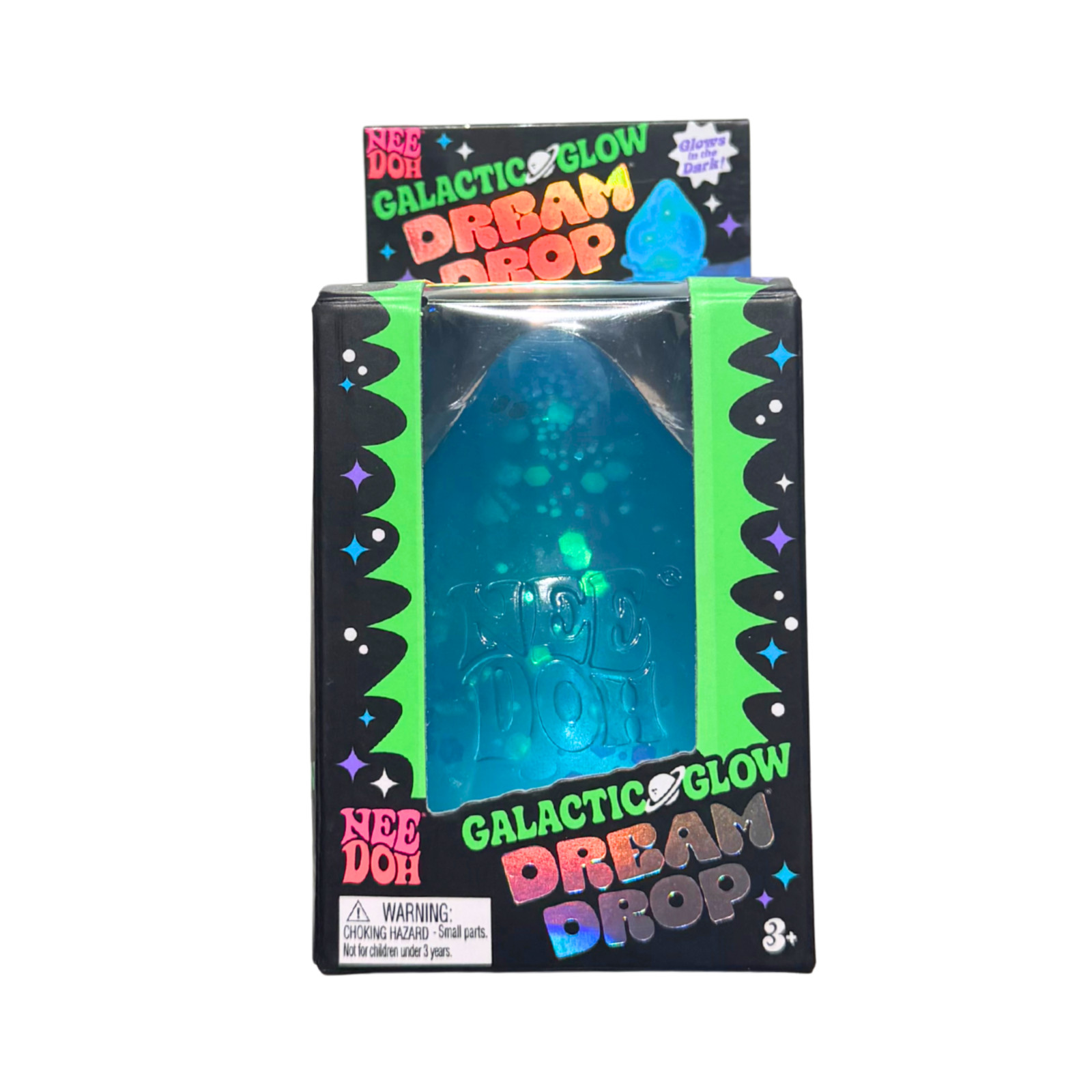 RARE Needoh Galactic Glow Dream Drop Blue Squishy Toy AUTHENTIC New
