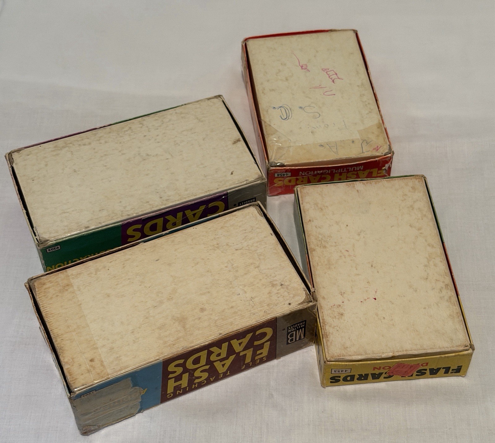 (4) Vintage 1962 and 1963 Milton Bradley Flash Cards Grades 2 thru 6