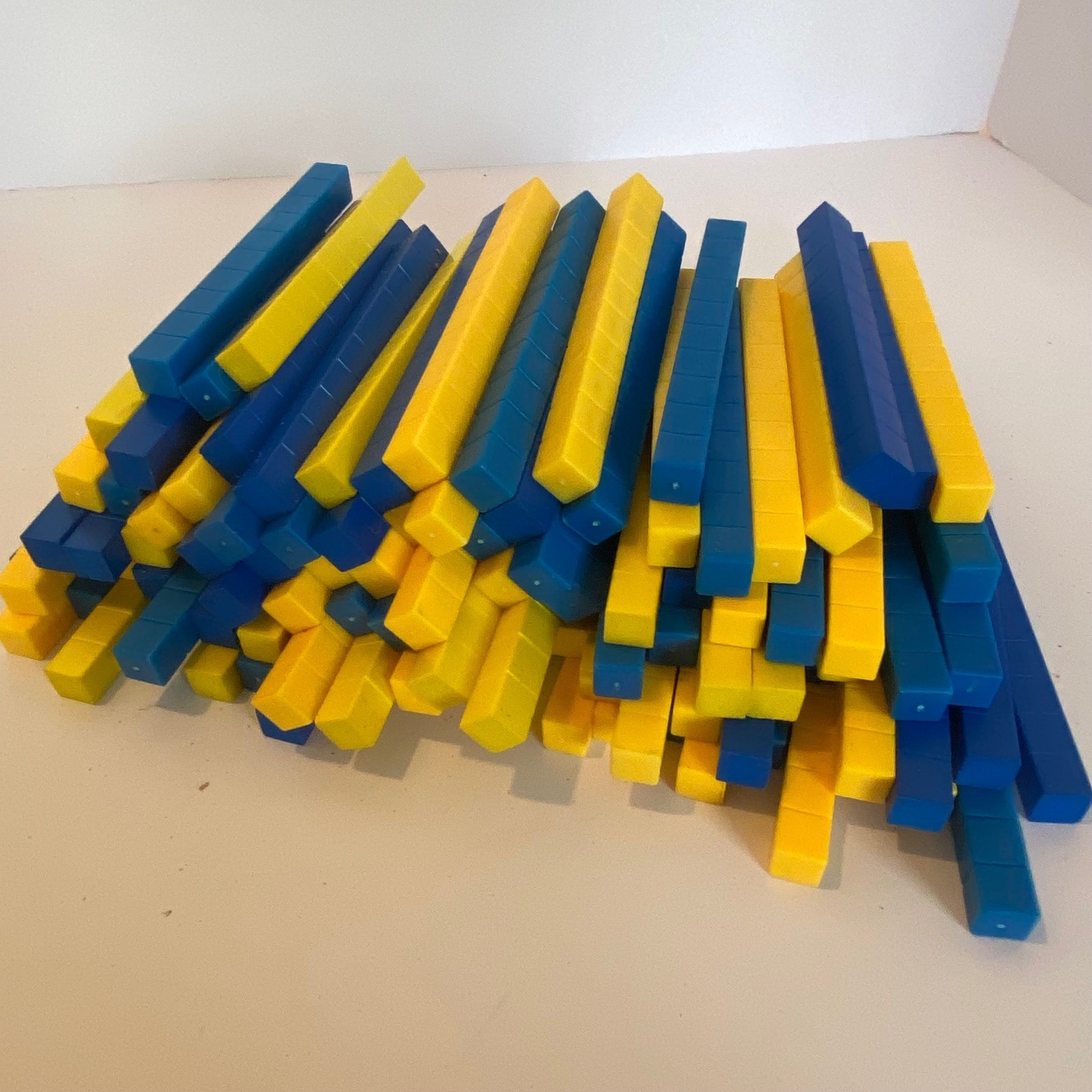 Cuisenaire Base Ten Blocks Math Manipulatives Blue Yellow Excellent Bulk Set